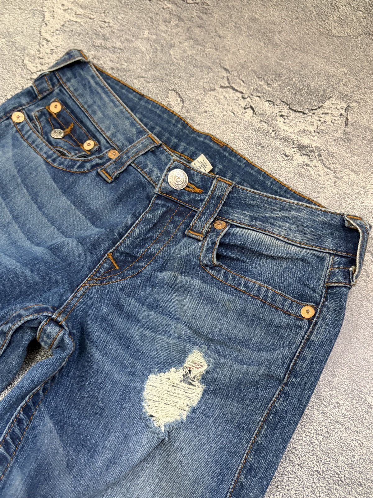 True Religion True Religion Women's Slim Straight Distressed Jeans Blue 28 Size 28" / US 6 / IT 42 - 11 Thumbnail