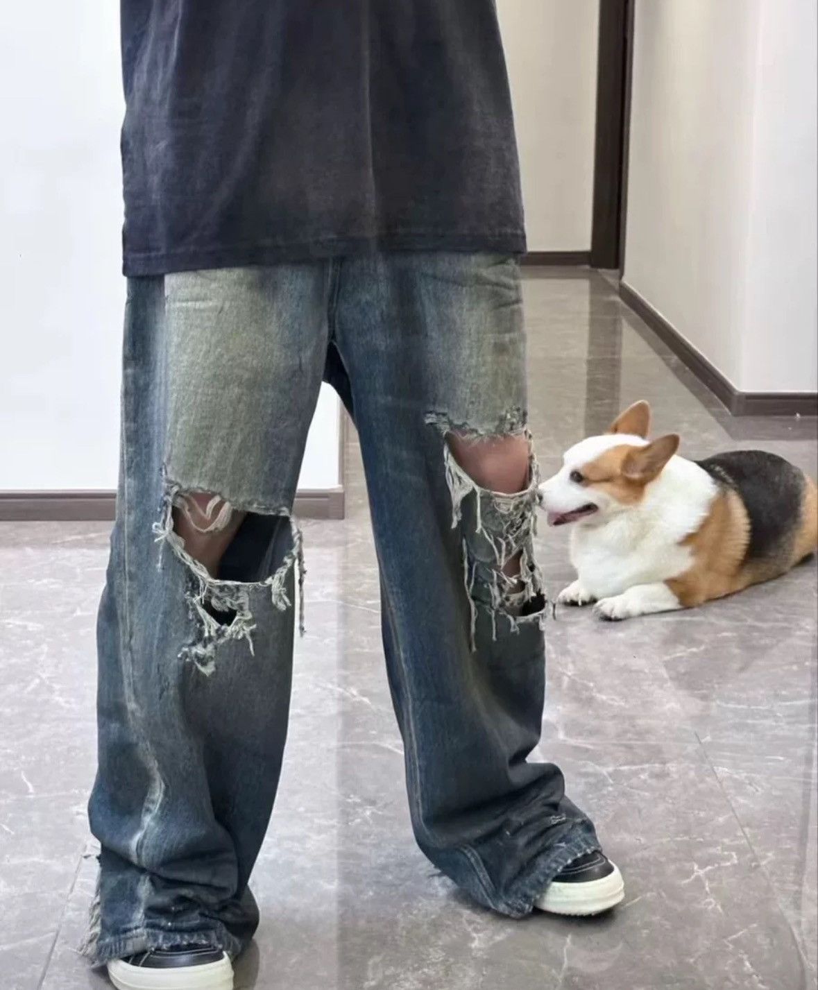 Balenciaga Balenciaga 23ss mud dyed reversed pocket erosion Baggy  