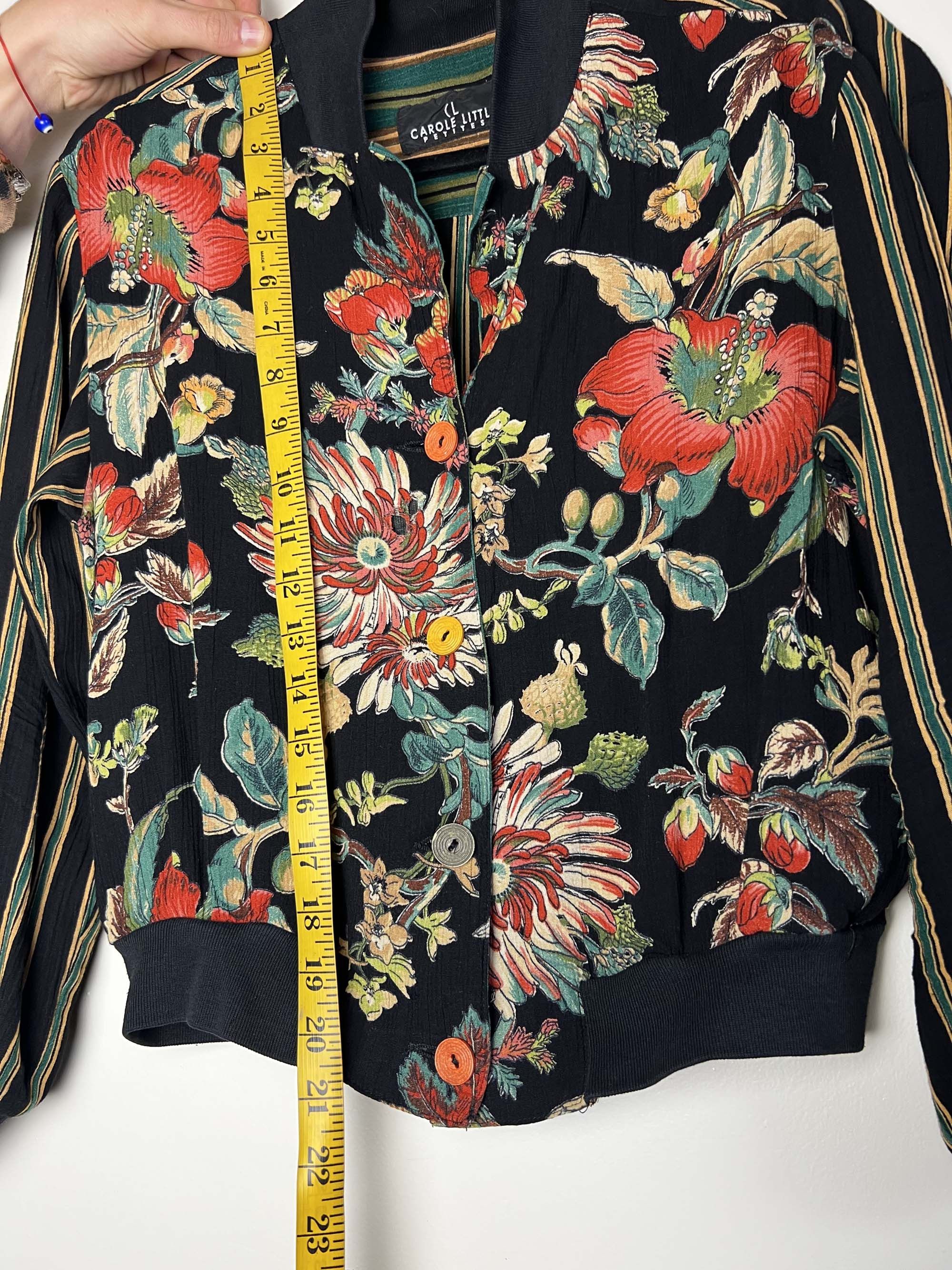 Vintage Vintage 1990's Carole Little Petites Stripe + Floral Jacket Size M / US 6-8 / IT 42-44 - 12 Thumbnail