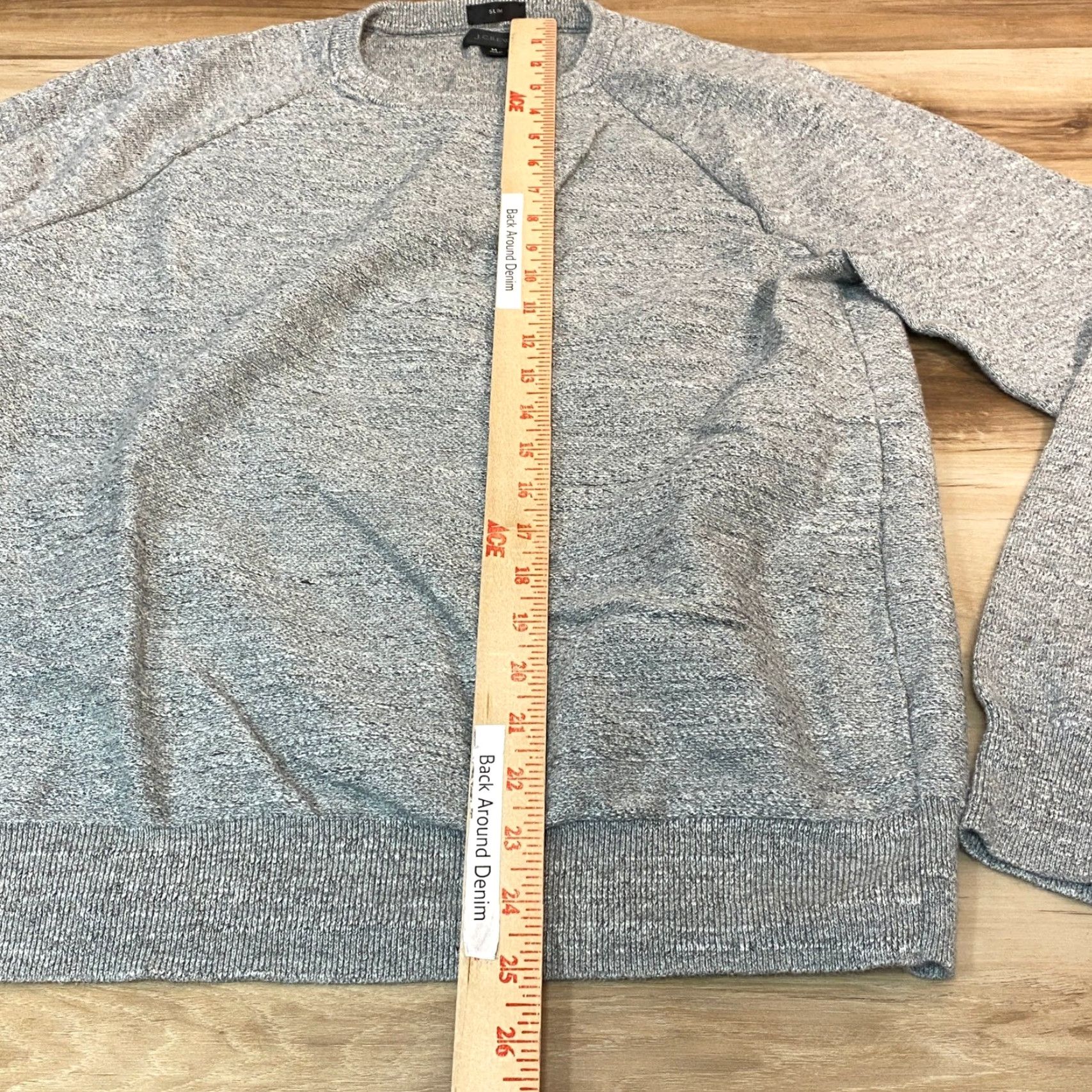 J.Crew J.Crew Slim Fit Crewneck Sweater Mens Raglan Cotton Knit Grey Marl C8445 Size US M / EU 48-50 / 2 - 4 Thumbnail