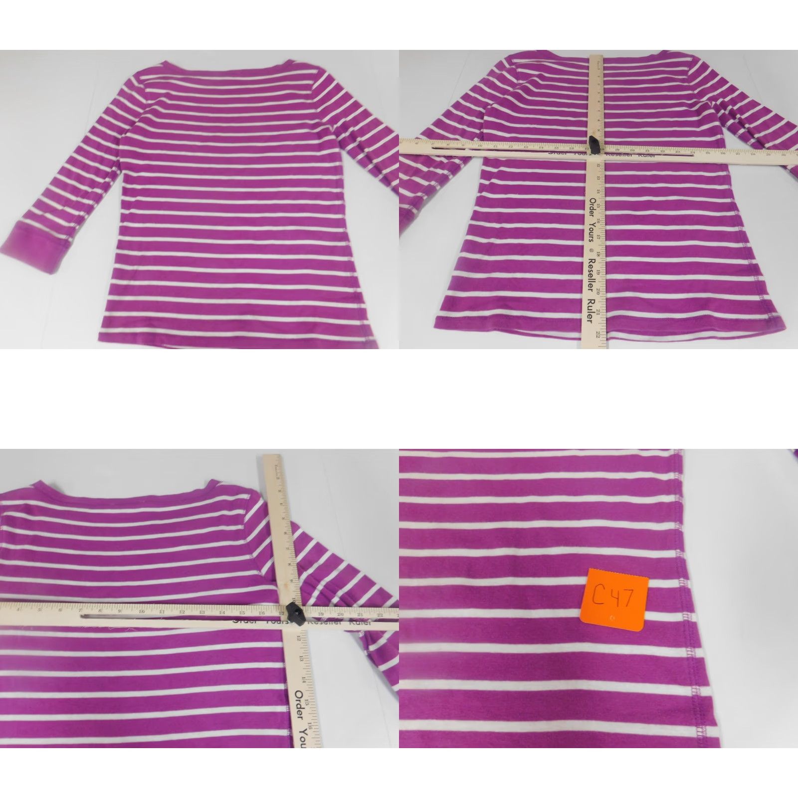 Jones New York Jones New York Blouse Womens Medium purple Striped Pullover Crew Neck Button Casual Shirt Modern Classic Ladies Regular Size M / US 6-8 / IT 42-44 - 8 Thumbnail