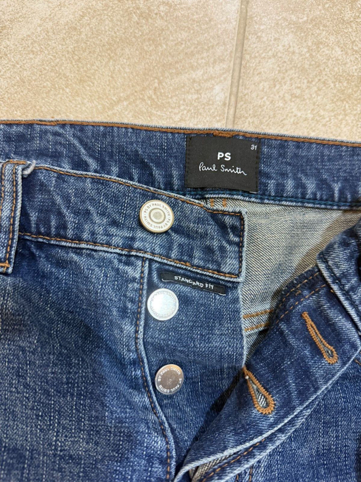 Paul Smith Paul Smith Crosshatch Stretch Blue-Rinse Jeans Size US 31 - 3 Thumbnail