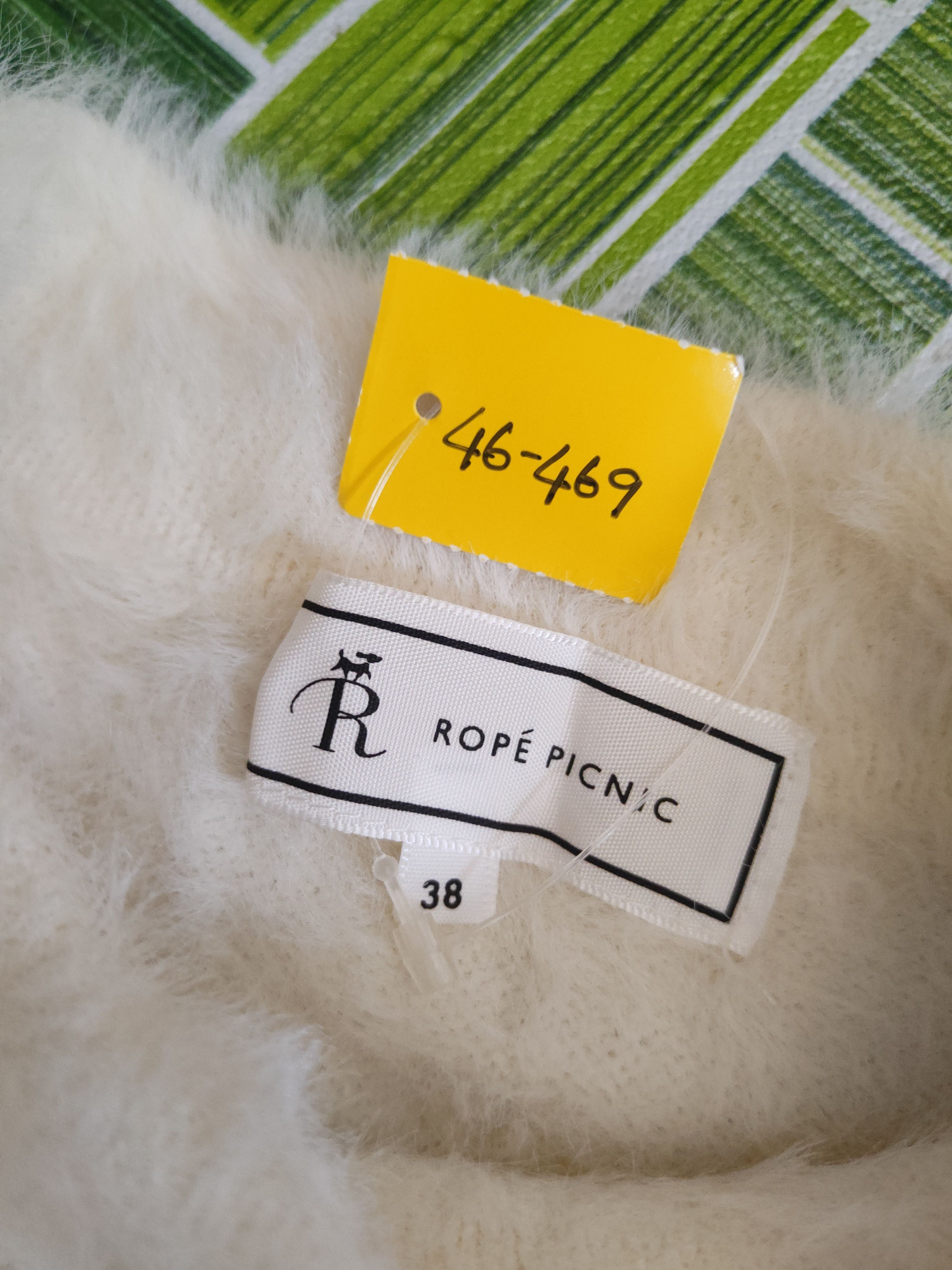 Japanese Brand DL Rope Picnic Cream Brown Fur Mohair Knitwear #46-469 Size S / US 4 / IT 40 - 12 Thumbnail