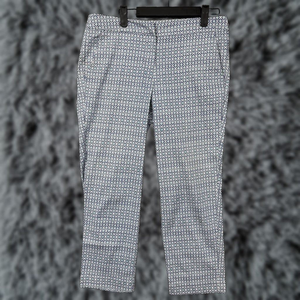 Jones New York Jones New York Chino Ankle Pants Womens Size 8 33x22.5 Blue Floral Dark Academia Size 30" / US 8 / IT 44 - 1 Thumbnail