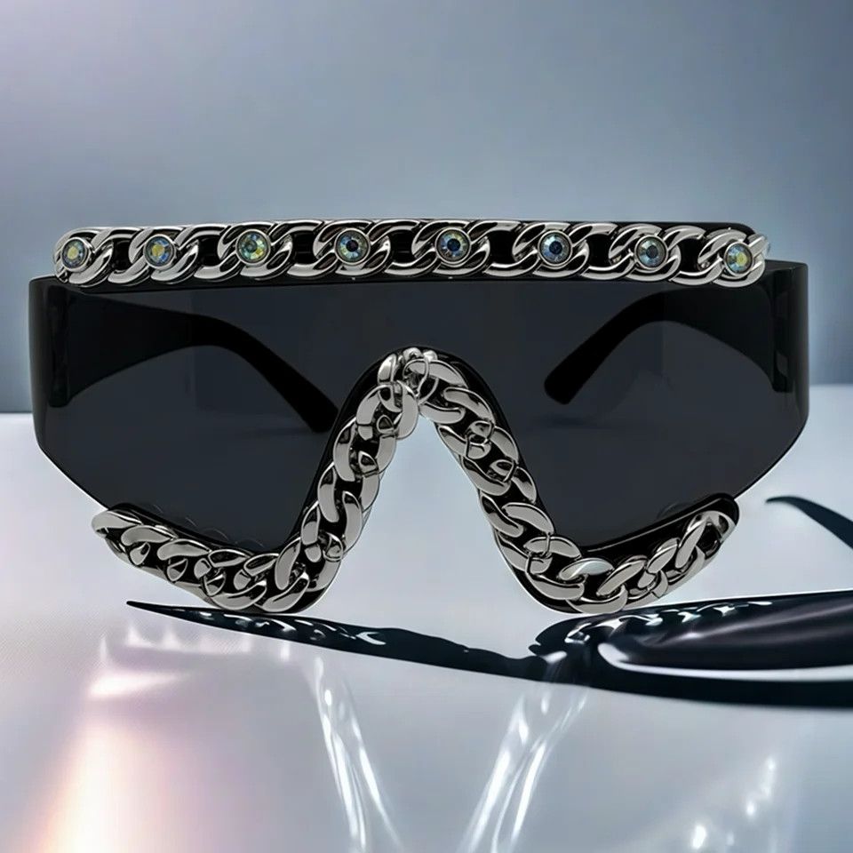 Japanese Brand × Vintage Y2k futuristic one-piece sunglasses Size ONE SIZE - 2 Thumbnail