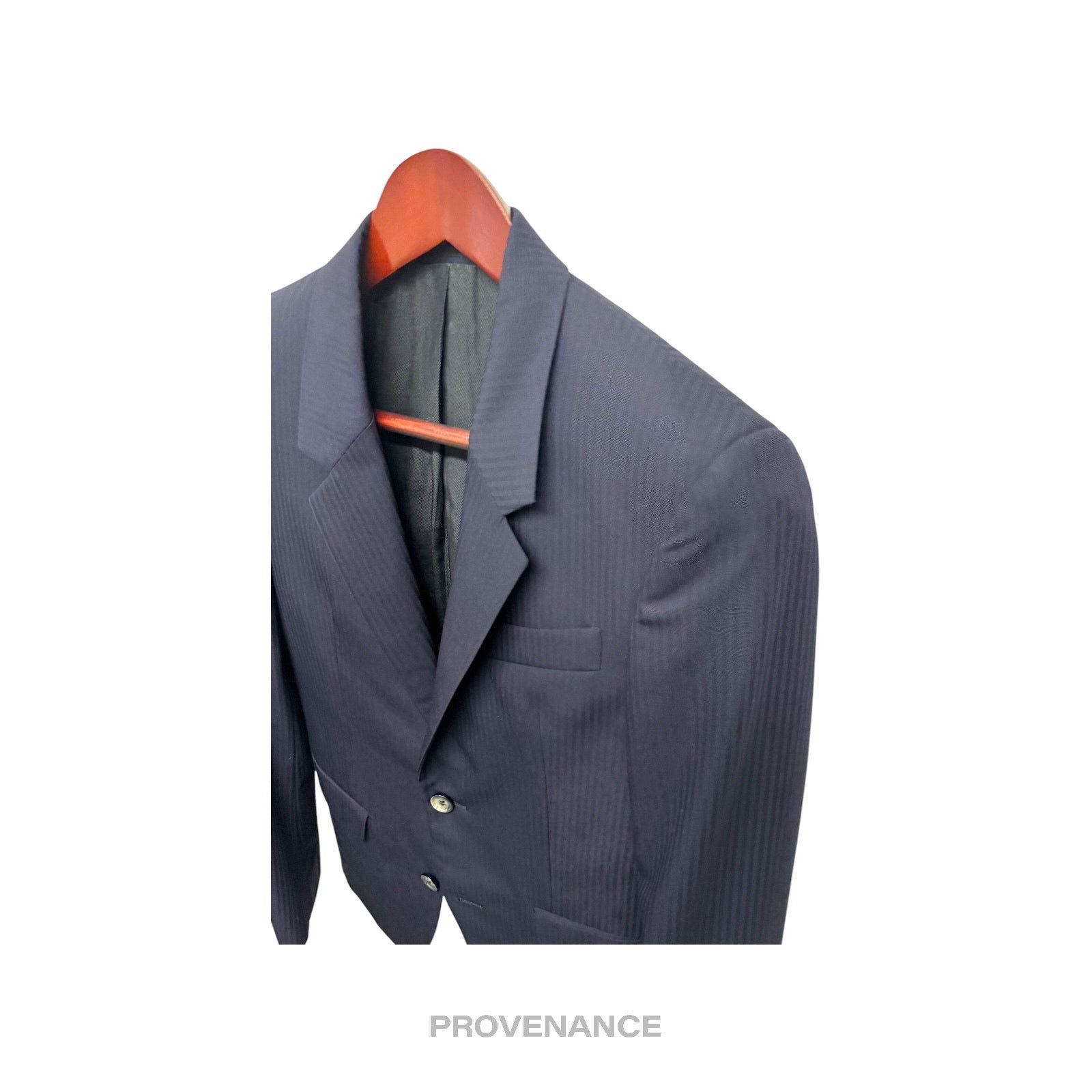 Alexander McQueen 🔴 Alexander McQueen Jacket Coat Blazer - Striped Navy 36R Size 38R - 4 Thumbnail