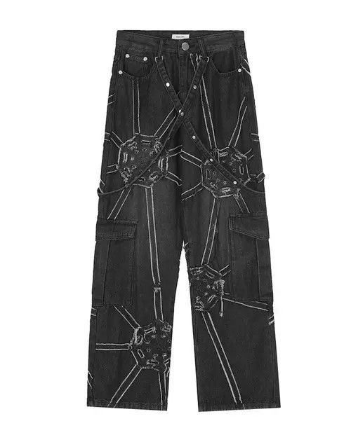 Japanese Brand Minami x Hoshi Utility grunge distressed cargo jeans pants Size US 32 / EU 48 - 4 Thumbnail