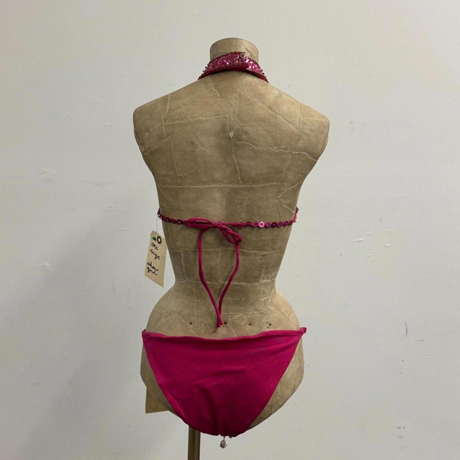 Other Vintage Hot Pink Sequin Burlesque Showgirl Costume Set Size ONE SIZE - 5 Thumbnail