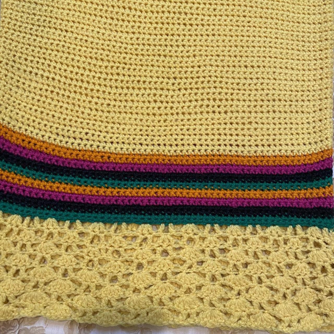 Handmade × Vintage 70s sunshine yellow striped tunic sweater Size M / US 6-8 / IT 42-44 - 7 Thumbnail