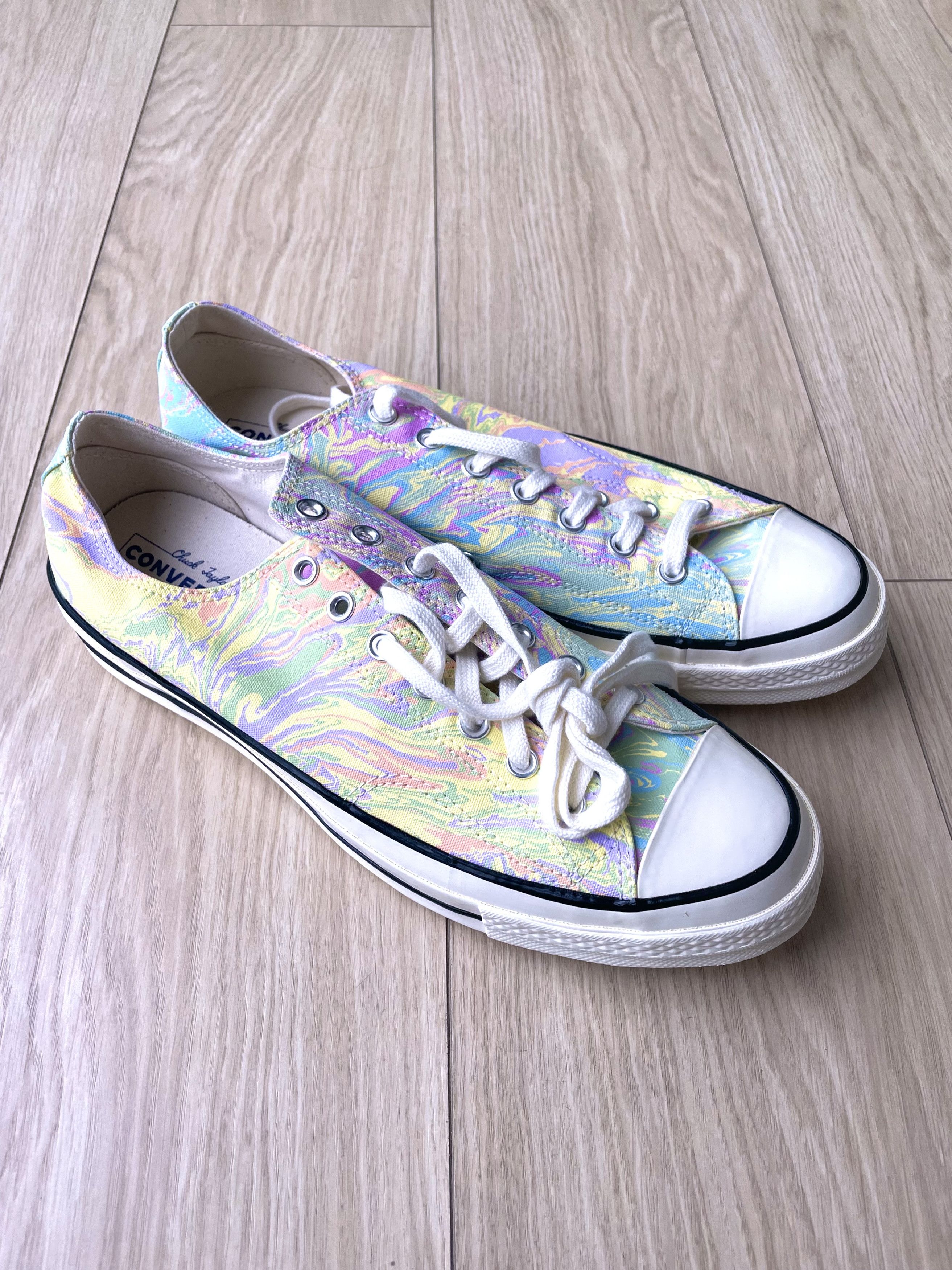 Converse RARE PASTEL PSYCHEDELIC MARBLE CHUCK TAYLOR CANVAS SNEAKERS Size US 12 / EU 45 - 1 Thumbnail