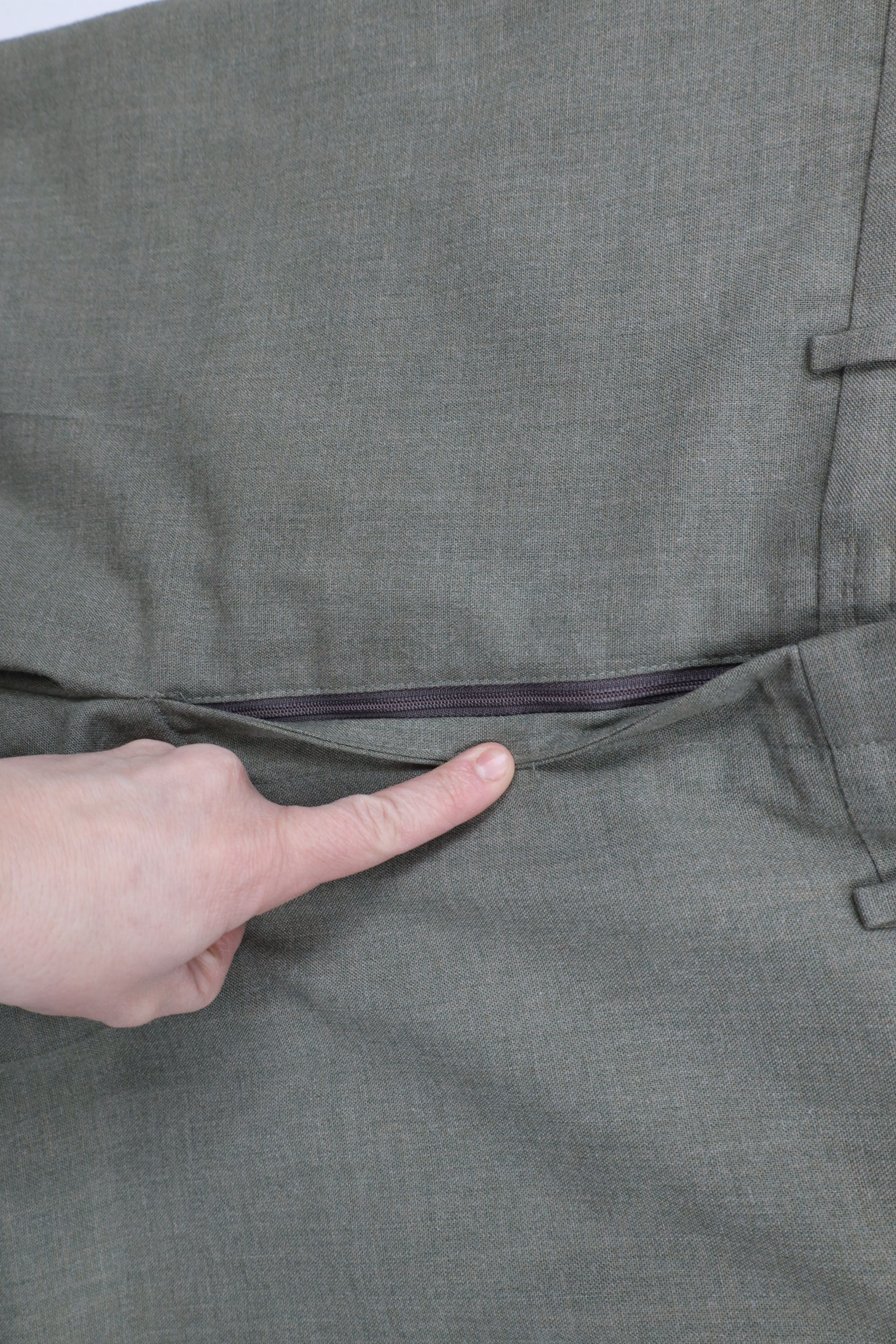 Vintage Vintage 90s Streetwear Flared Wide Leg Chino Pants Green Size US 34 / EU 50 - 6 Thumbnail