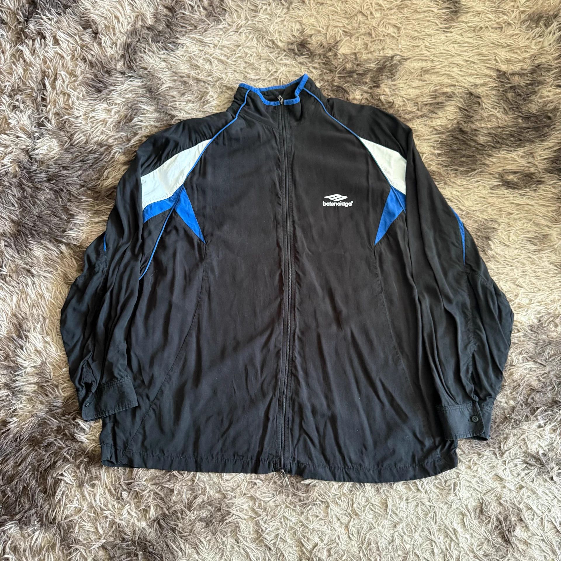 Balenciaga Balenciaga colorblocked logo print zip-up long-sleeve 2 Size US M / EU 48-50 / 2 - 1 Thumbnail