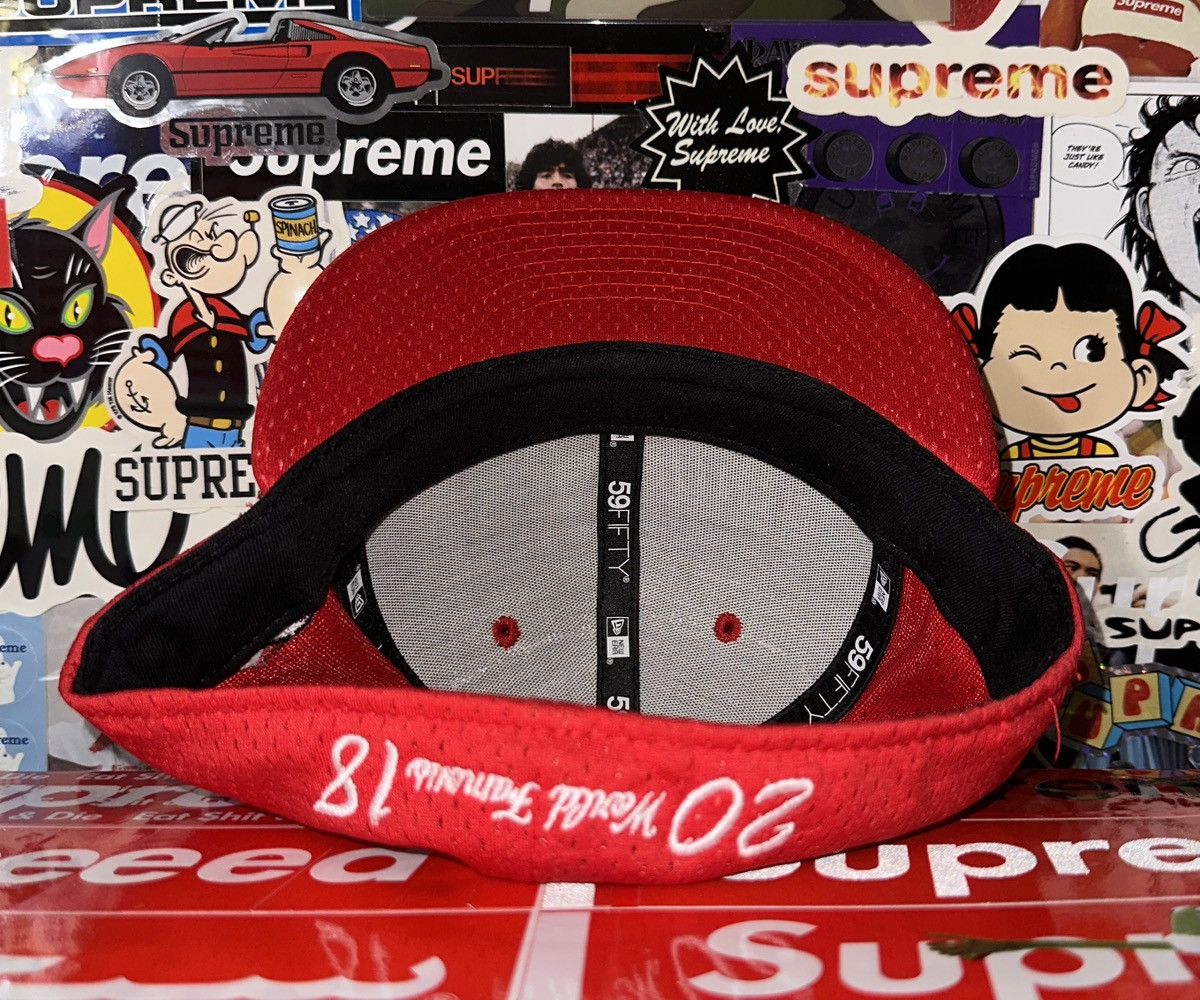 New Era × Supreme SS18 Supreme New Era Mesh Box Logo Fitted Hat Red 7 5/8 Size ONE SIZE - 6 Thumbnail