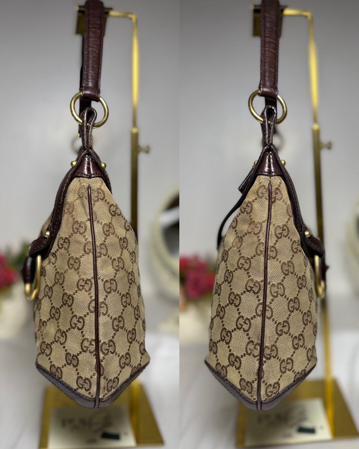 Gucci Authentic GUCCI Horsebit GG Canvas Brown Hobo Shoulder Bag Size ONE SIZE - 17 Thumbnail