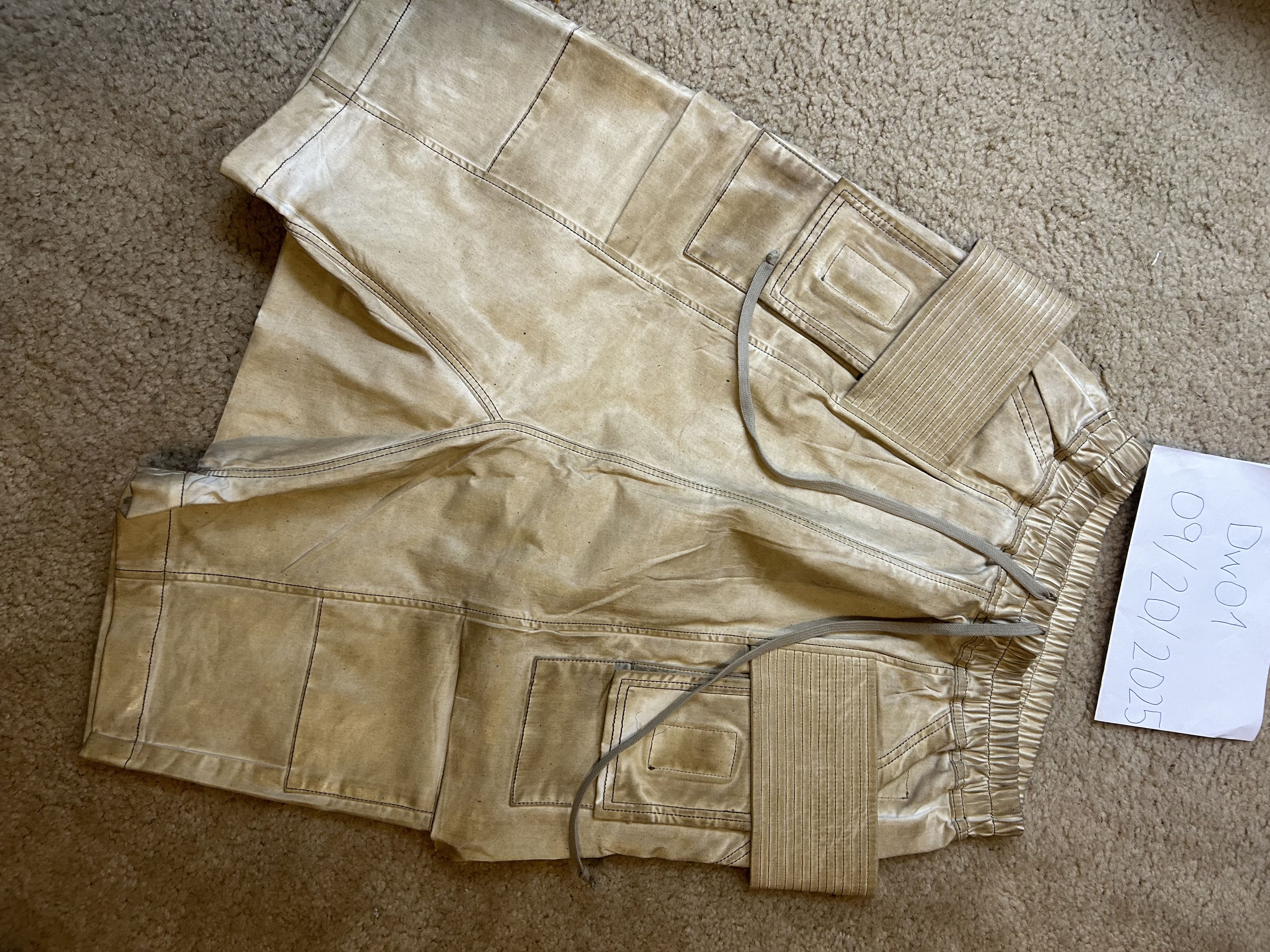 Rick Owens Drkshdw Rick Owen’s Drkshdw Beige Hollywood Creatch Cargo Pods Size US 30 / EU 46 - 2 Thumbnail