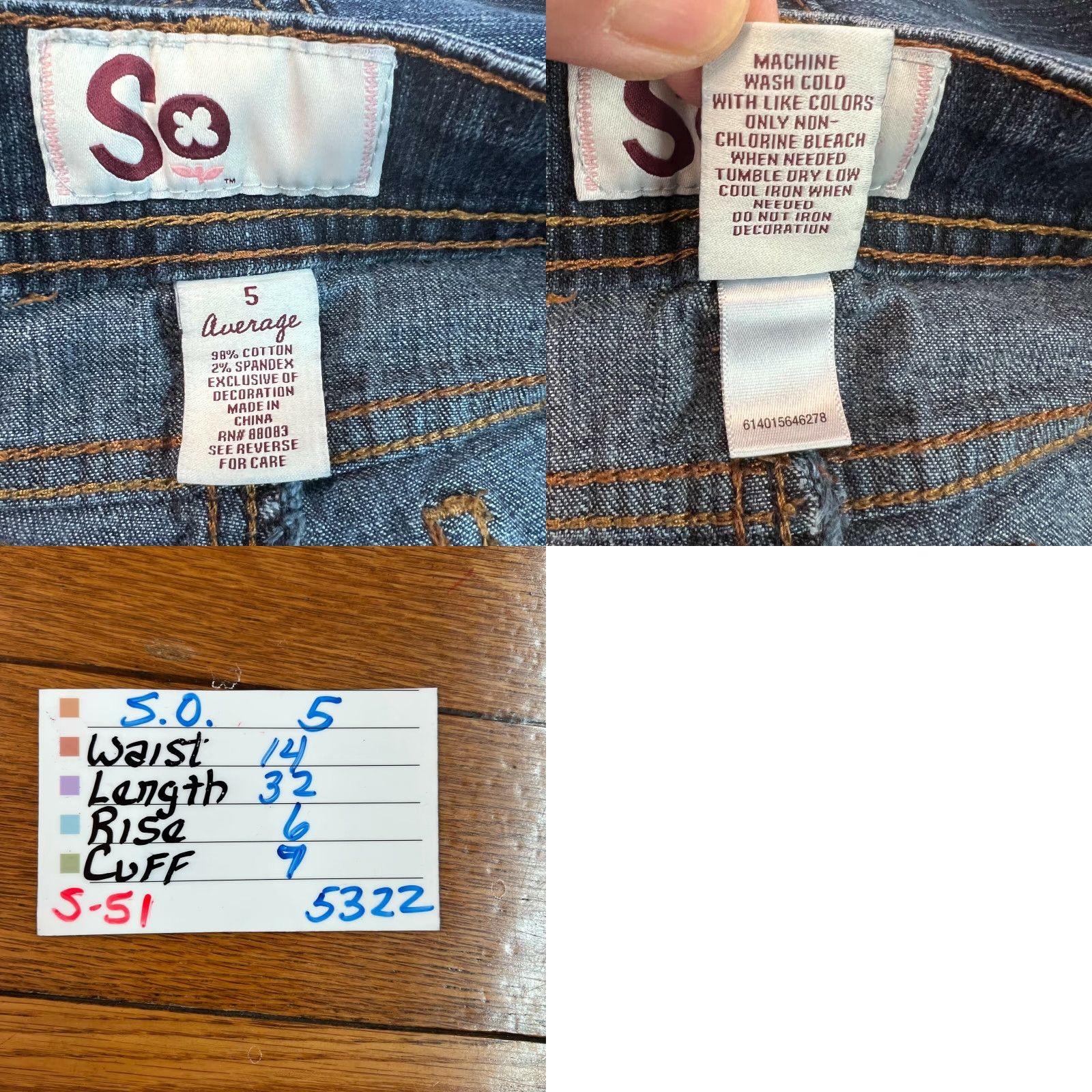 Denime SO Jeans Bootcut Women's Blue Denim Size 28 32 5 XS? Wait არ Size 27" / US 4 / IT 40 - 8 Thumbnail