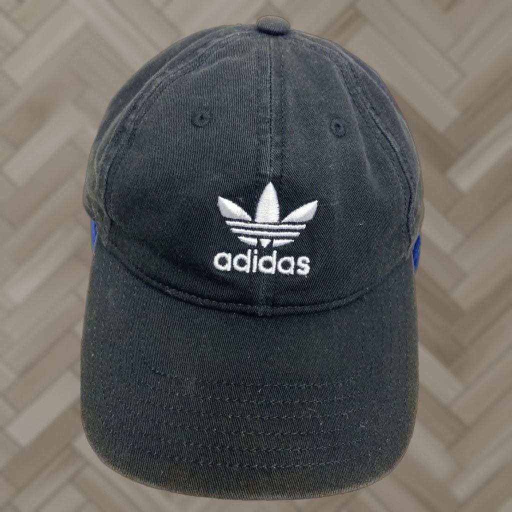 Adidas ADIDAS Hat Baseball Cap Strap Back Black Trefoil Spell Out Logo Casual Mens Adjustable /426 Size ONE SIZE - 1 Thumbnail