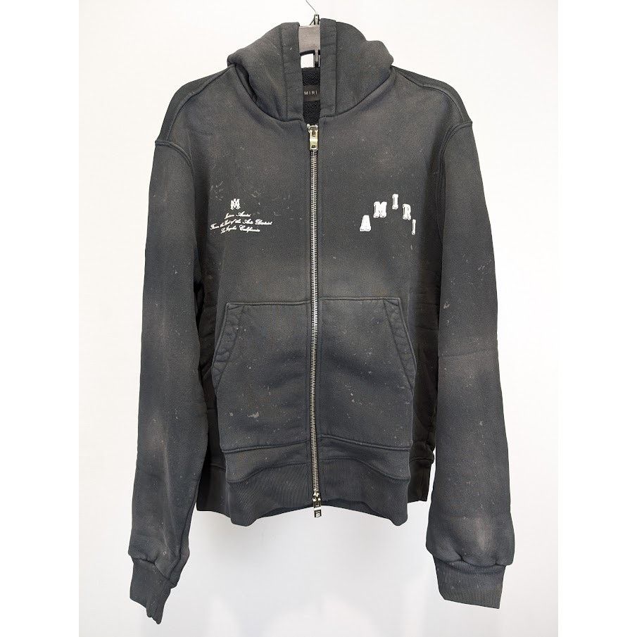 Amiri o1rshd1 Vintage Collegiate Zip Hoodie in Black Size US M / EU 48-50 / 2 - 2 Thumbnail