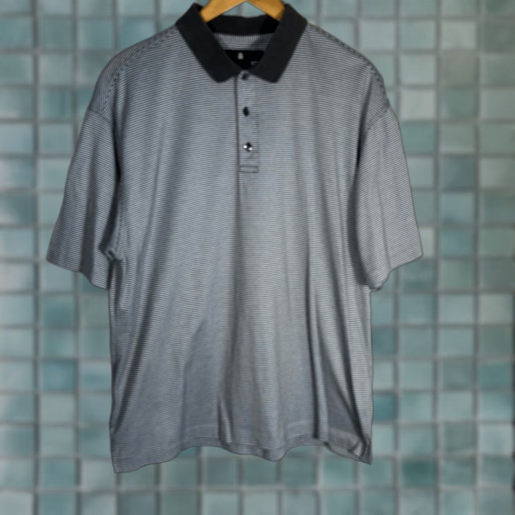 Nike Tiger Woods Nike Mens Polo Shirt L Gray Short Sleeve Striped Golf Size US L / EU 52-54 / 3 - 1 Thumbnail