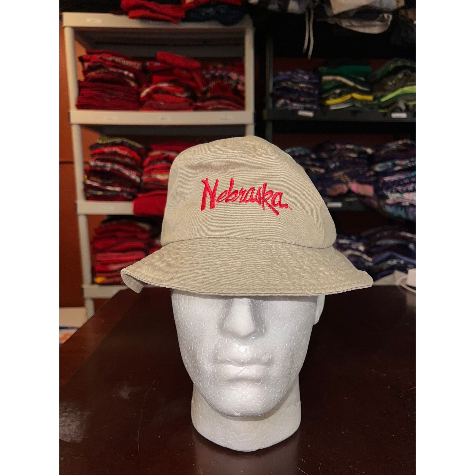 Vintage Nebraska Cornhuskers Bucket Hat Brown Red College Sun OS Size ONE SIZE - 1 Thumbnail