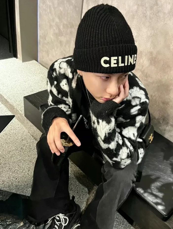 Celine Celine Black Letter Knit Cap Hat Size ONE SIZE - 9 Thumbnail