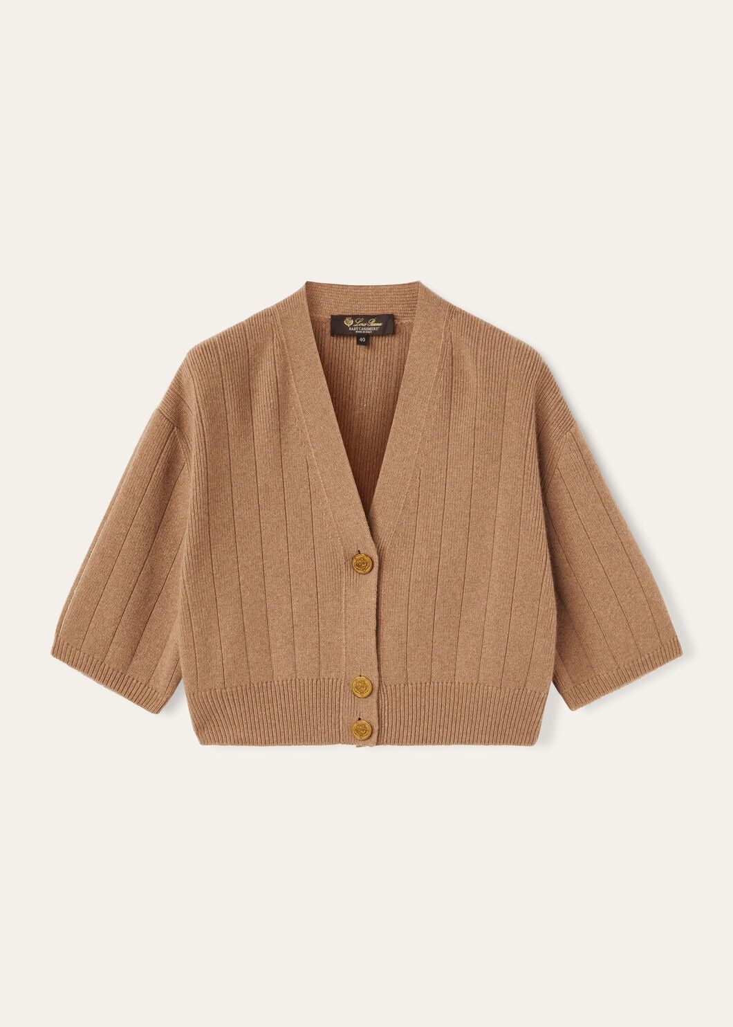 Loro Piana o1srvl11e0725 FAO4273 Baby Cashmere Ribbed Cardigan in Brown Size S / US 4 / IT 40 - 1 Thumbnail
