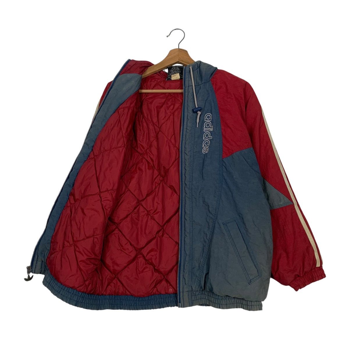 Adidas Vintage Adidas Big Logo Two Tones Windbreaker Jacket Size US XL / EU 56 / 4 - 10 Thumbnail