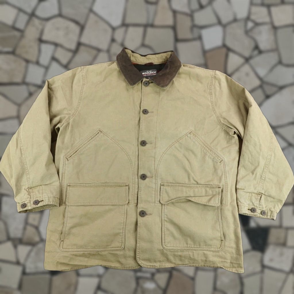 Vintage Woolrich Jacket Mens XL Canvas Fleece Lined Chore Barn Coat Corduroy Collar Brown Size US XL / EU 56 / 4 - 1 Thumbnail