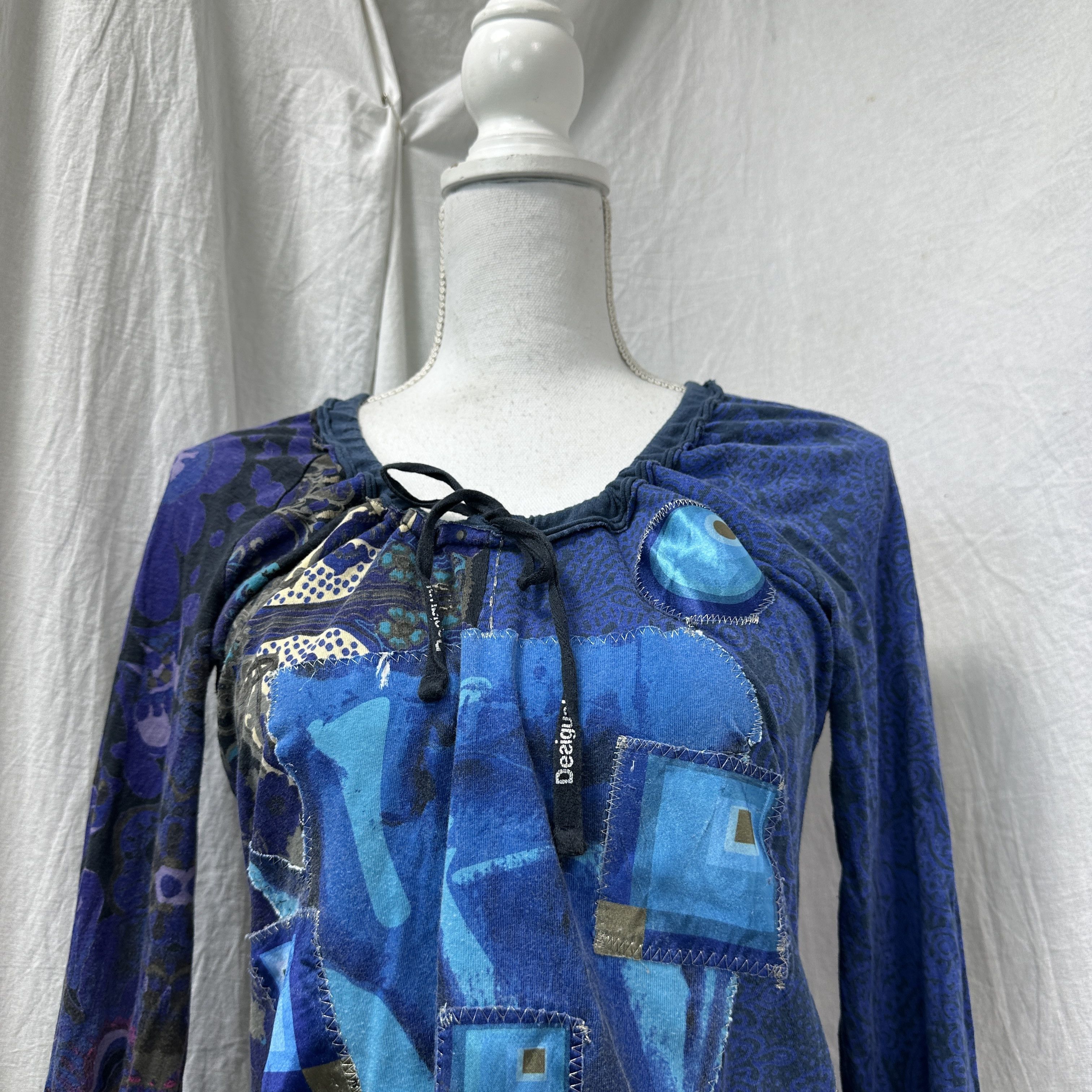 Desigual Vintage Preppy Old Money Printed Desigual Top Y2K Size XL / US 12-14 / IT 48-50 - 6 Thumbnail