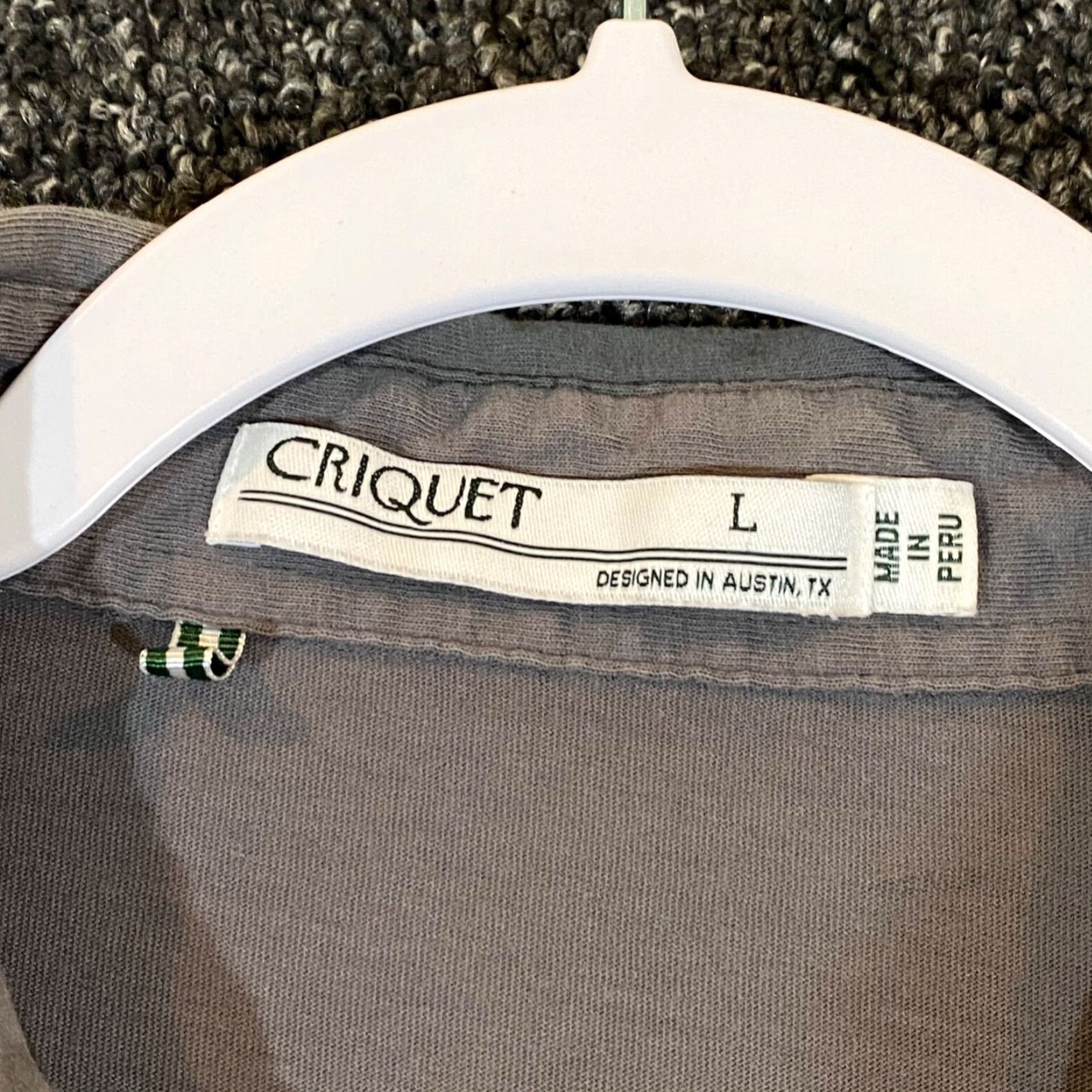 Vintage Criquet Polo Shirt Mens Large Gray Texas Whiskey Golf Casual S/S Peru Size US L / EU 52-54 / 3 - 2 Thumbnail