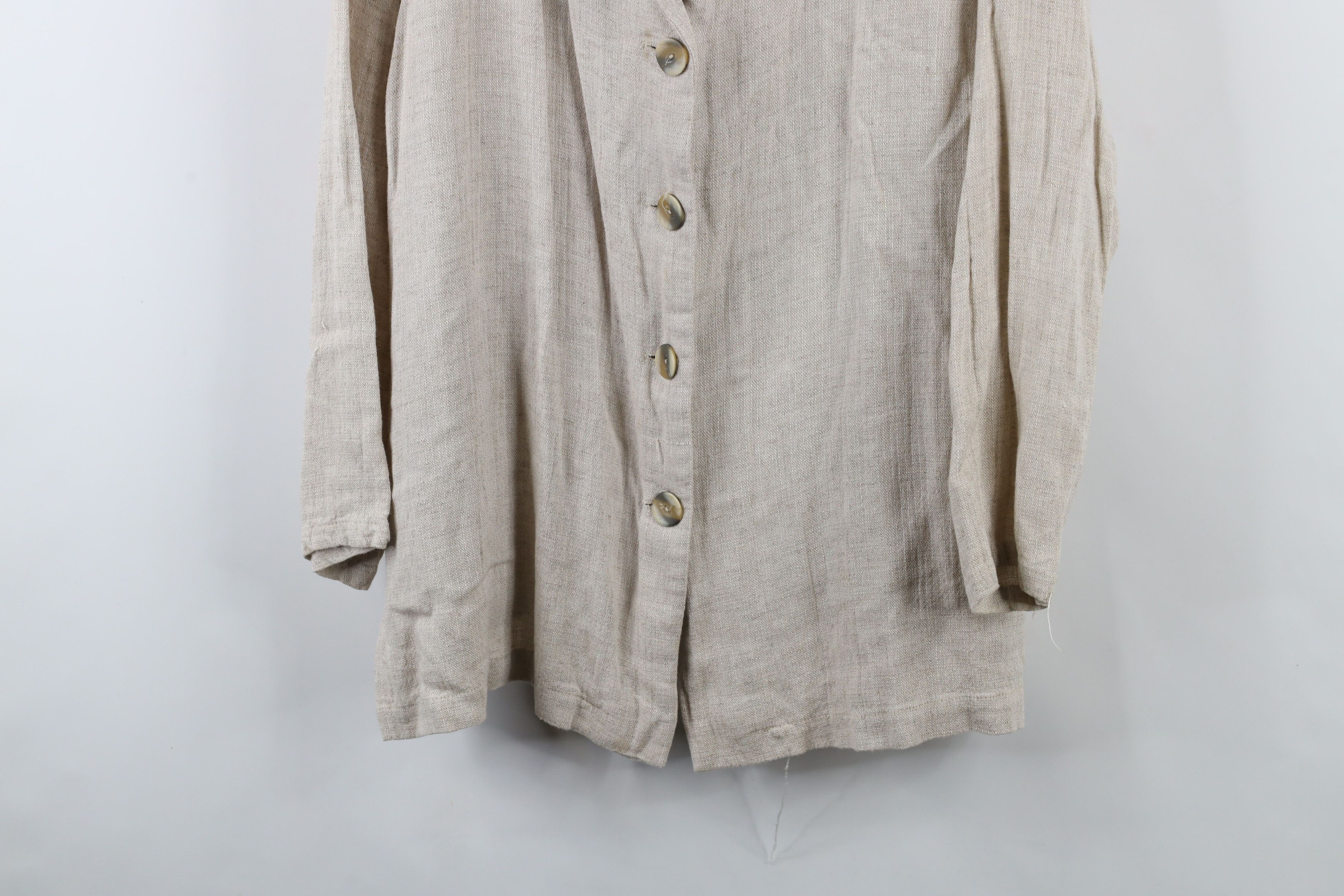 Vintage Vintage 90s Lagenlook Linen Blend Button Jacket Tunic USA Size XL / US 12-14 / IT 48-50 - 3 Thumbnail