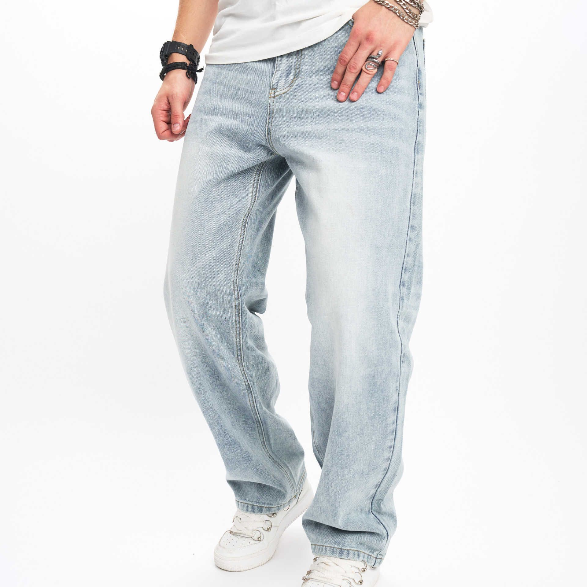 Japanese Brand × Jean Men's street retro washed loose straight jeans Size US 32 / EU 48 - 3 Thumbnail