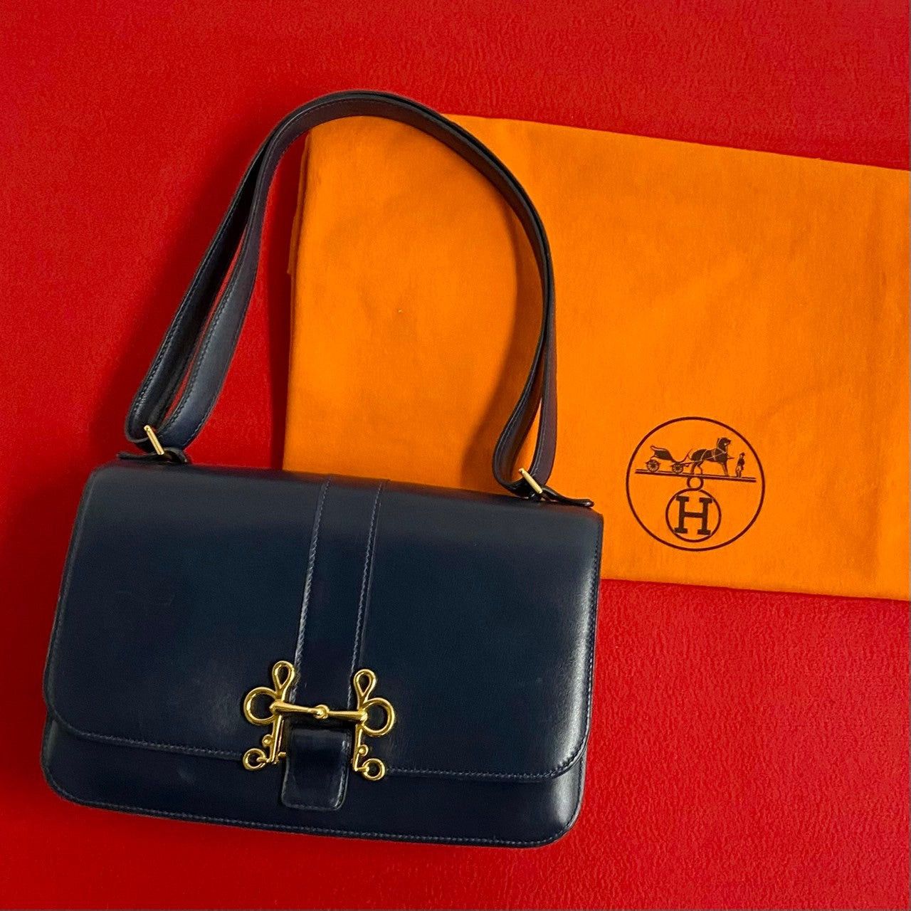 Hermes Hermes Shoulder Bag Blue Leather Size ONE SIZE - 1 Thumbnail