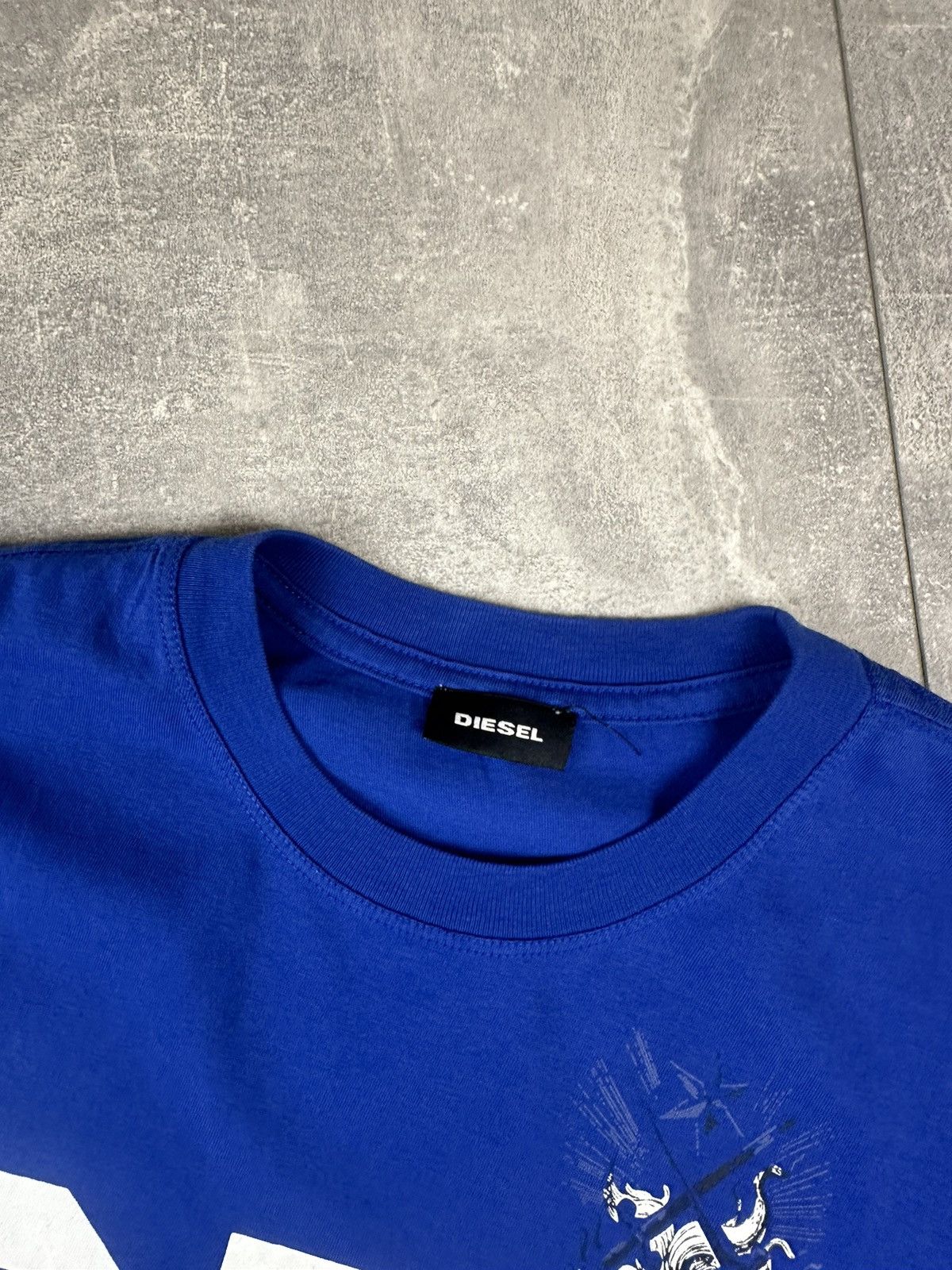 Diesel Diesel 978 Overprint Logo Mens Blue T-Shirt Size US M / EU 48-50 / 2 - 5 Thumbnail