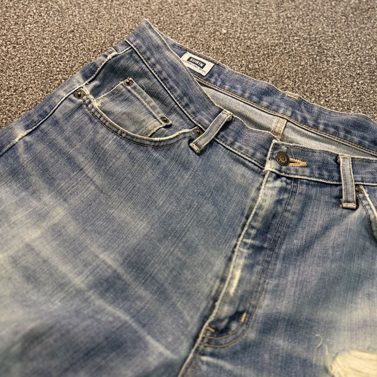14th Addiction Vintage Japanese Edwin 404 Distressed Aging Faded Denim W34 Size US 34 / EU 50 - 13 Thumbnail