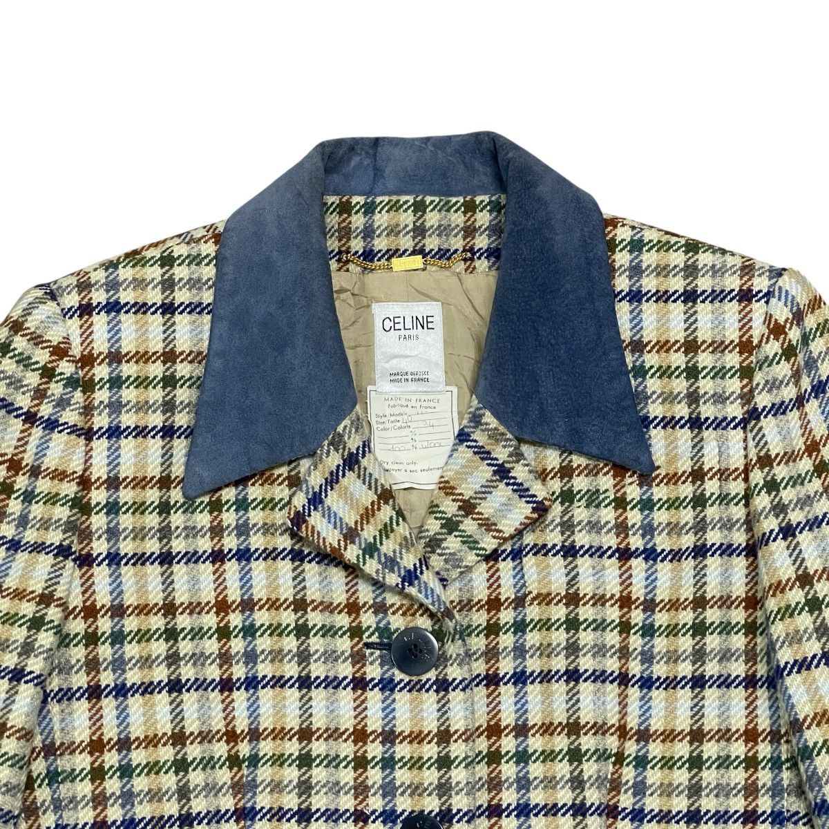 Celine ‼️RARE‼️ Vtg 70s Celine Paris Burgeois Chic Wool Plaid Blazer Size M / US 6-8 / IT 42-44 - 9 Thumbnail