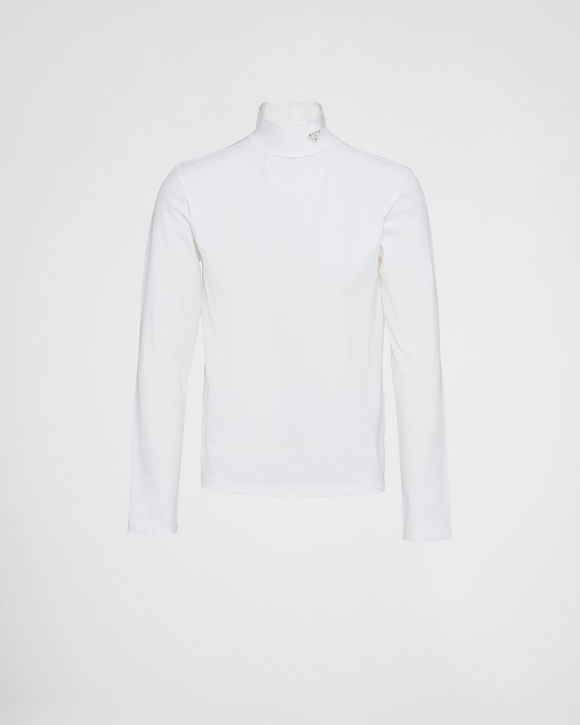 Prada o1la1rc1a0925 Stretch Cotton Turtleneck Sweater in White Size US XXL / EU 58 / 5 - 1 Thumbnail