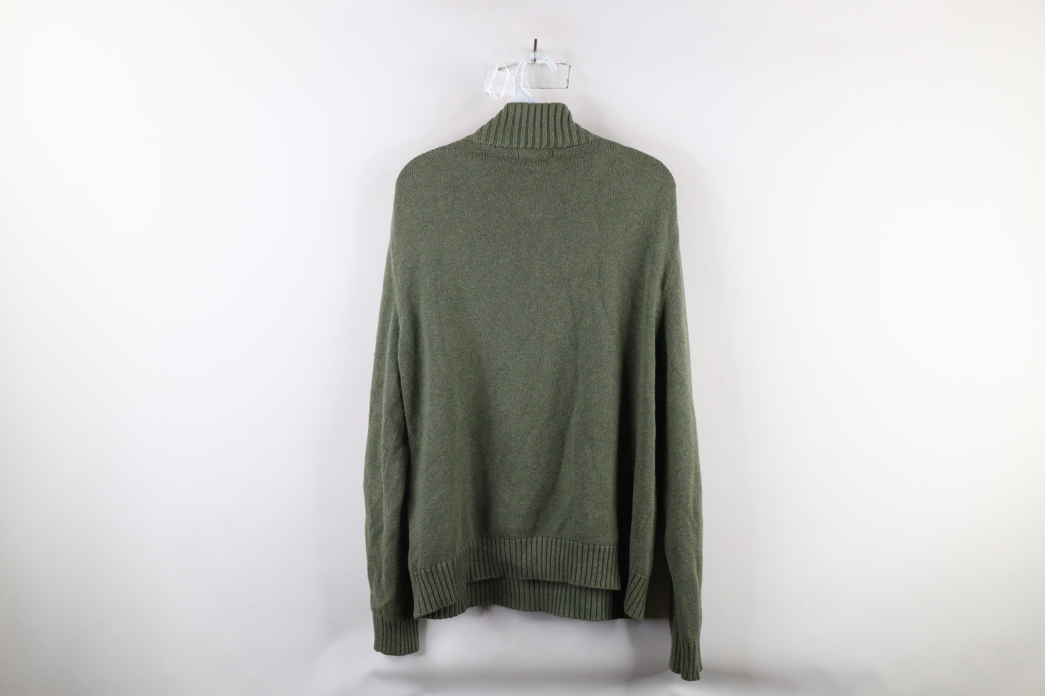 Ralph Lauren × Vintage Vintage Ralph Lauren Knit Half Zip Pullover Sweater Green Size US L / EU 52-54 / 3 - 8 Thumbnail