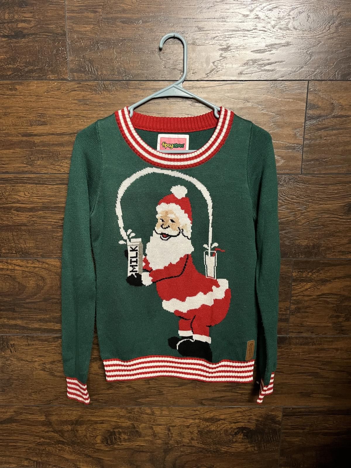 Tipsy Elves Big Booty Santa Milk Ugly Christmas Sweater S