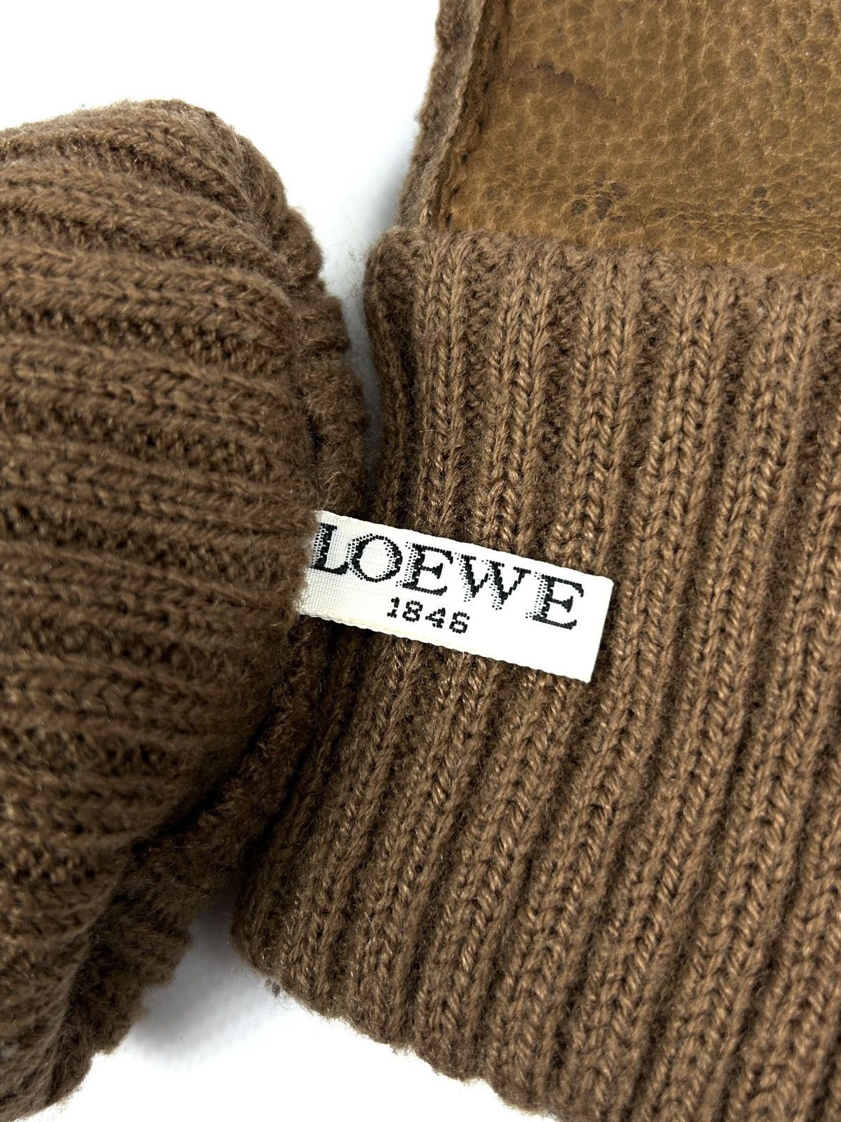 Loewe Archive Loewe Leather Gloves Brown Wool Vintage Luxure Men’s Size ONE SIZE - 9 Thumbnail