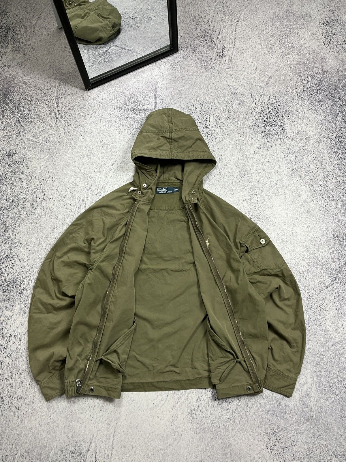 Polo Ralph Lauren Vintage Polo Ralph Lauren Hooded Bomber Jacket Military Y2k Size US XL / EU 56 / 4 - 5 Thumbnail