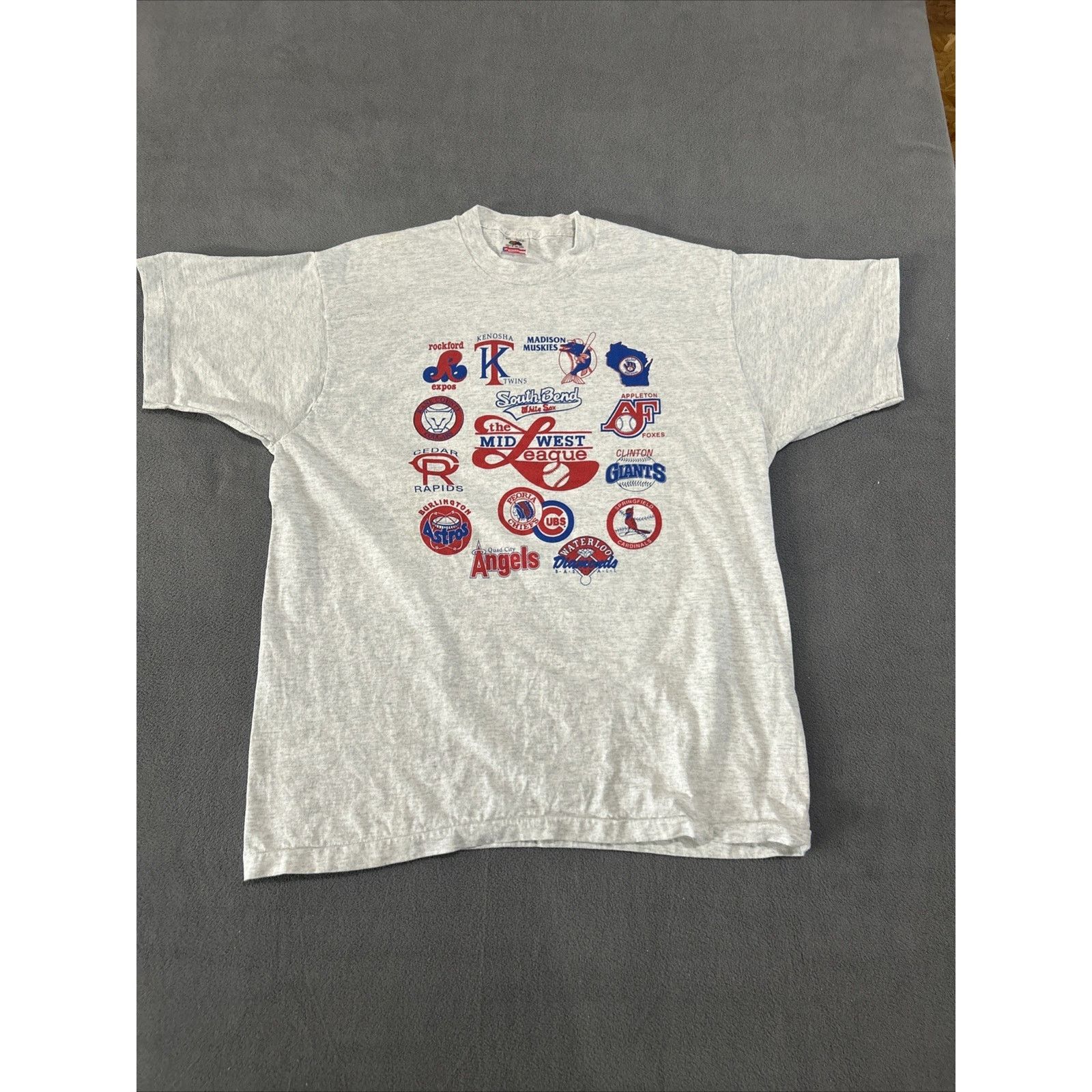 Fruit Of The Loom Vintage 1991 Midwest League Teams Gray T-Shirt XXL Size US XXL / EU 58 / 5 - 1 Thumbnail