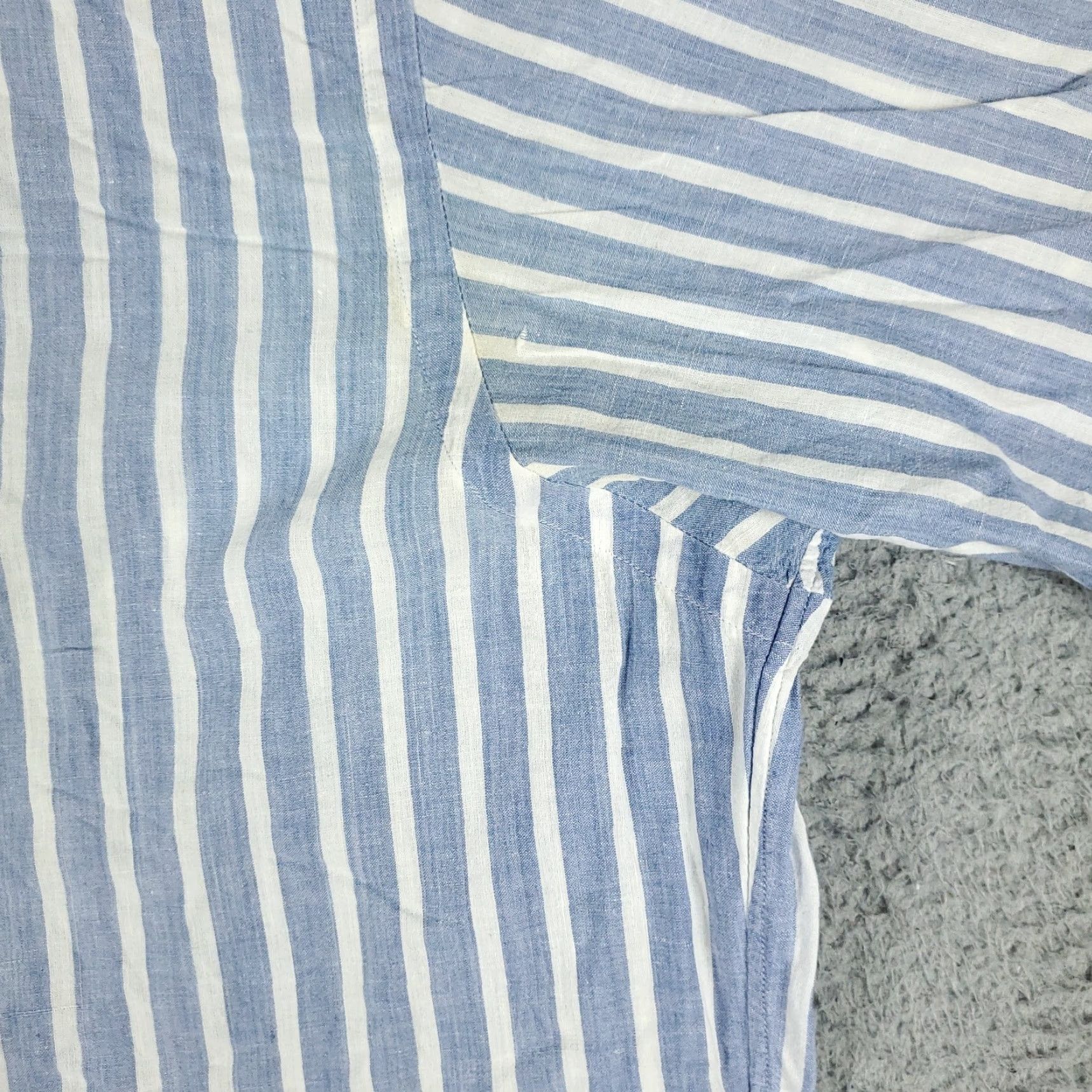 Ralph Lauren Ralph Lauren Men's Button-Up Shirt Large Blue Striped Short Sleeve Casual Workwear Size US L / EU 52-54 / 3 - 5 Thumbnail