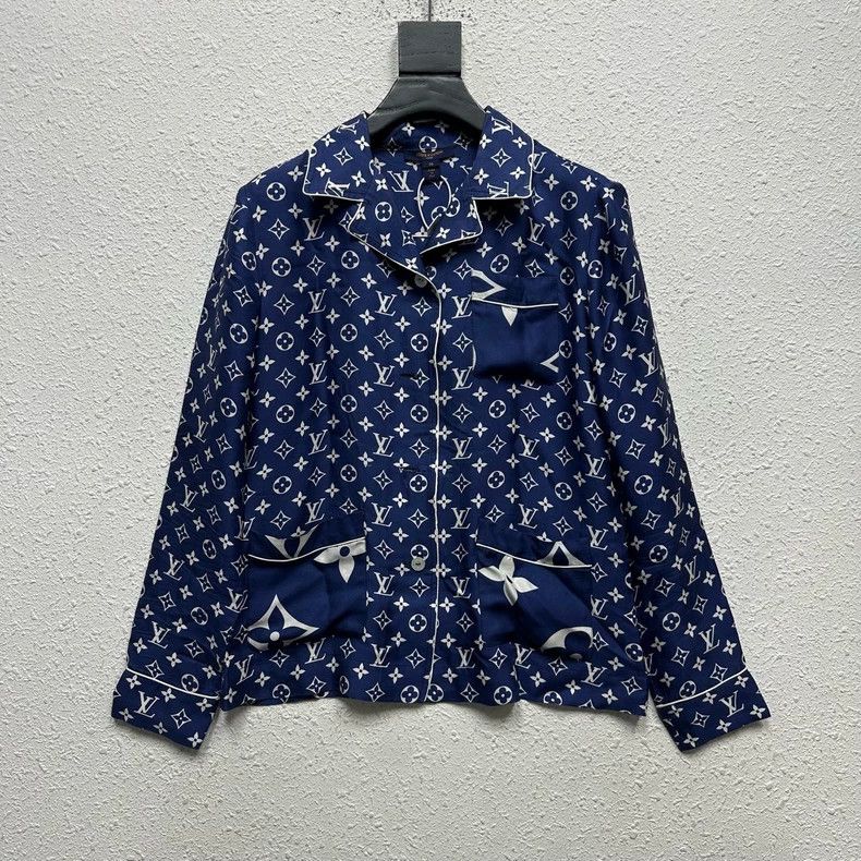 Louis Vuitton Louis Vuitton Deep Blue Long Sleeve Shirt - dmc Size US S / EU 44-46 / 1 - 1 Thumbnail