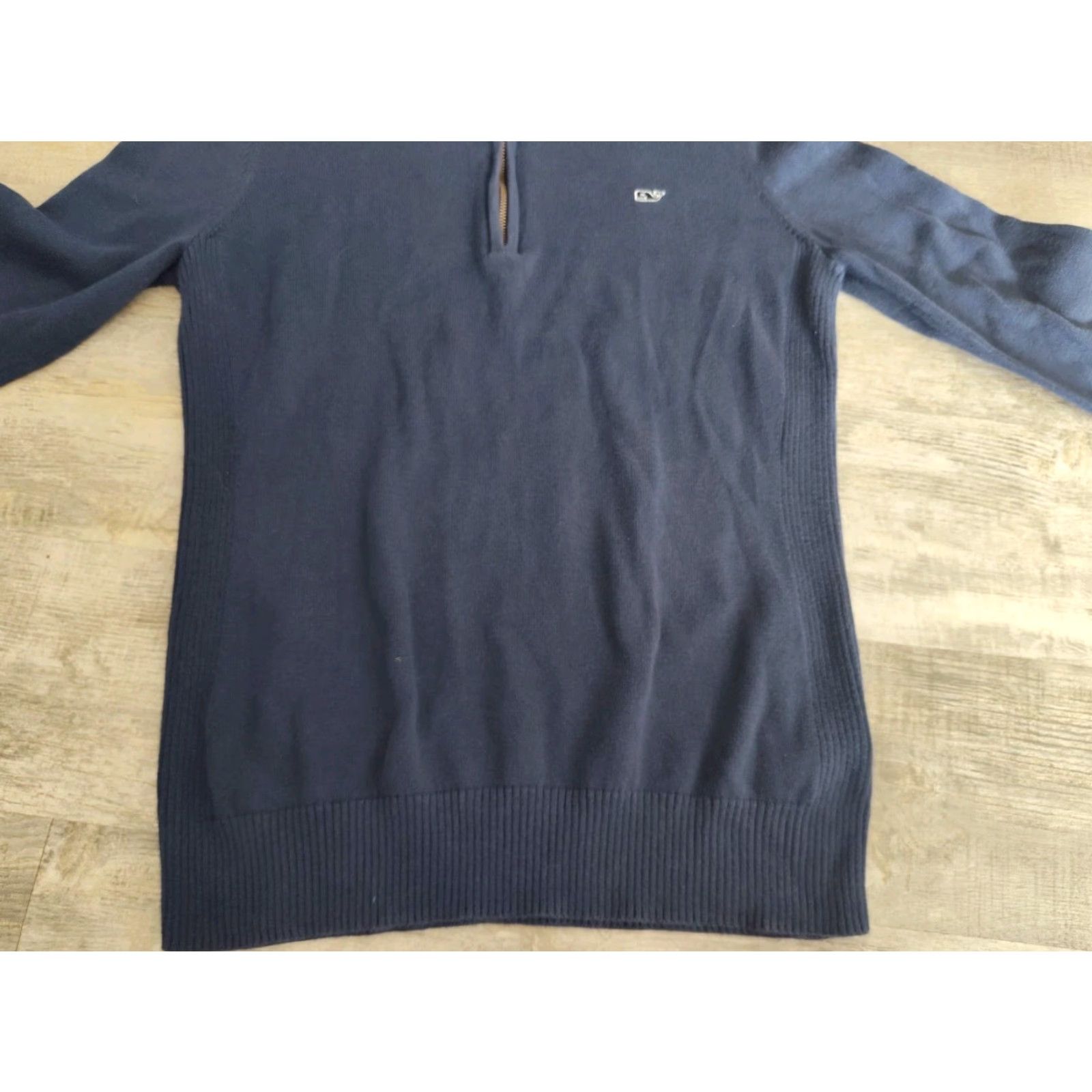 Vineyard Vines VINTAGE Vineyard Vines Women's Sweater Quarter Zip Pullover Long Sleeve Blue Cotton Slim Fit Size S Size S / US 4 / IT 40 - 5 Thumbnail