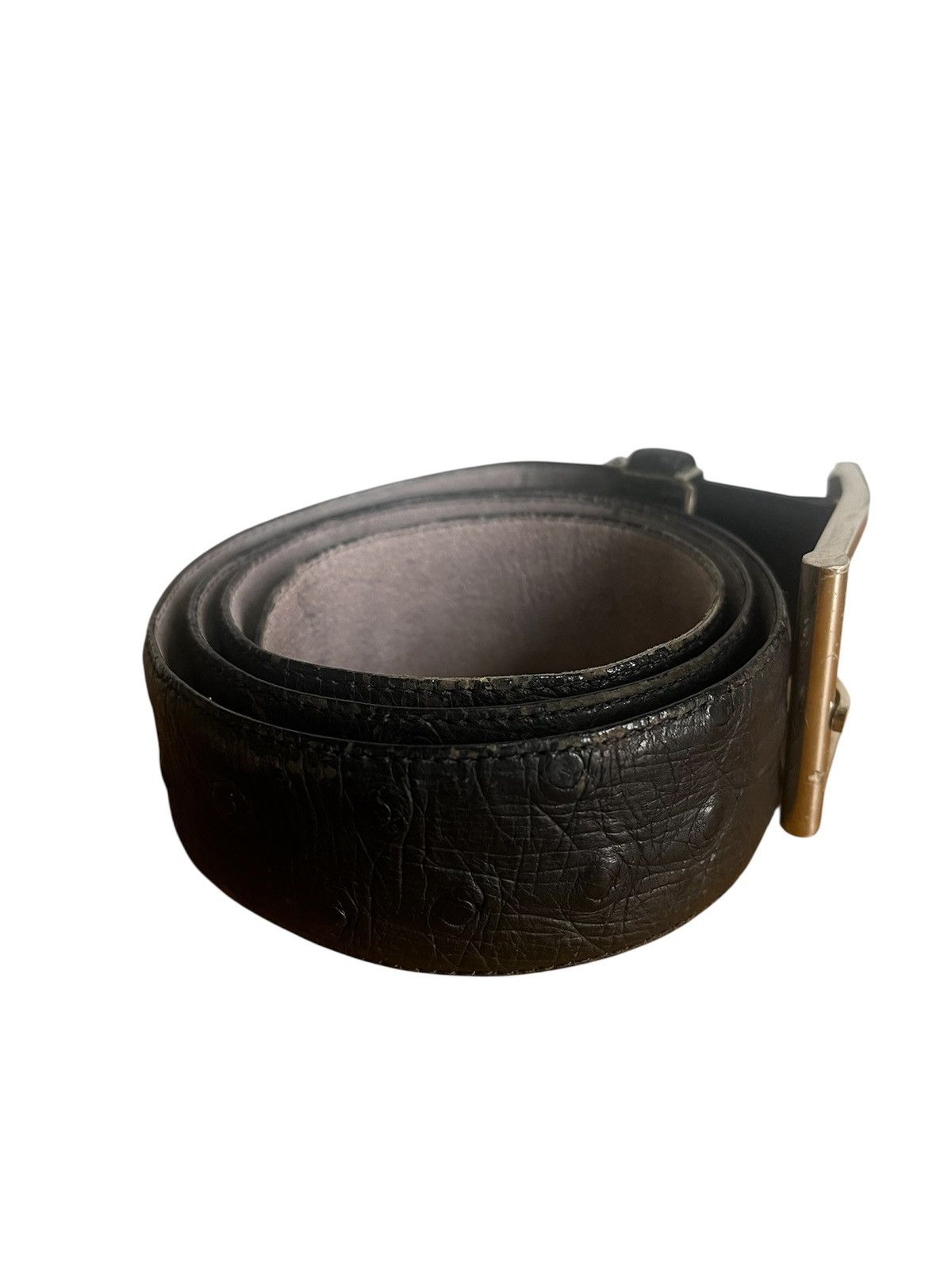 Leather Ostrich Leather Belts Vintage y2k Size ONE SIZE - 3 Thumbnail