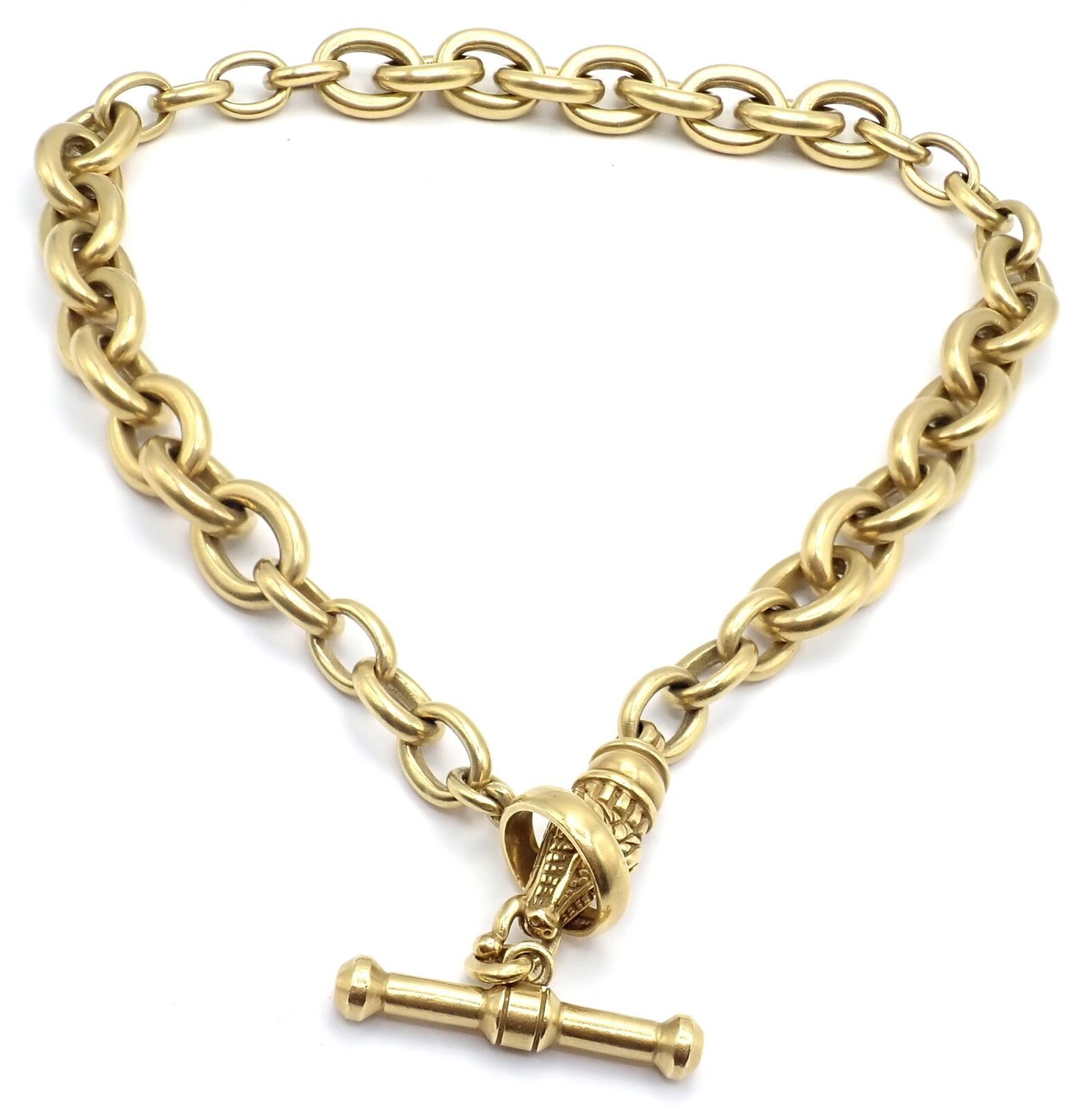 Kieselstein Cord Yellow Gold Alligator Head Toggle Necklace