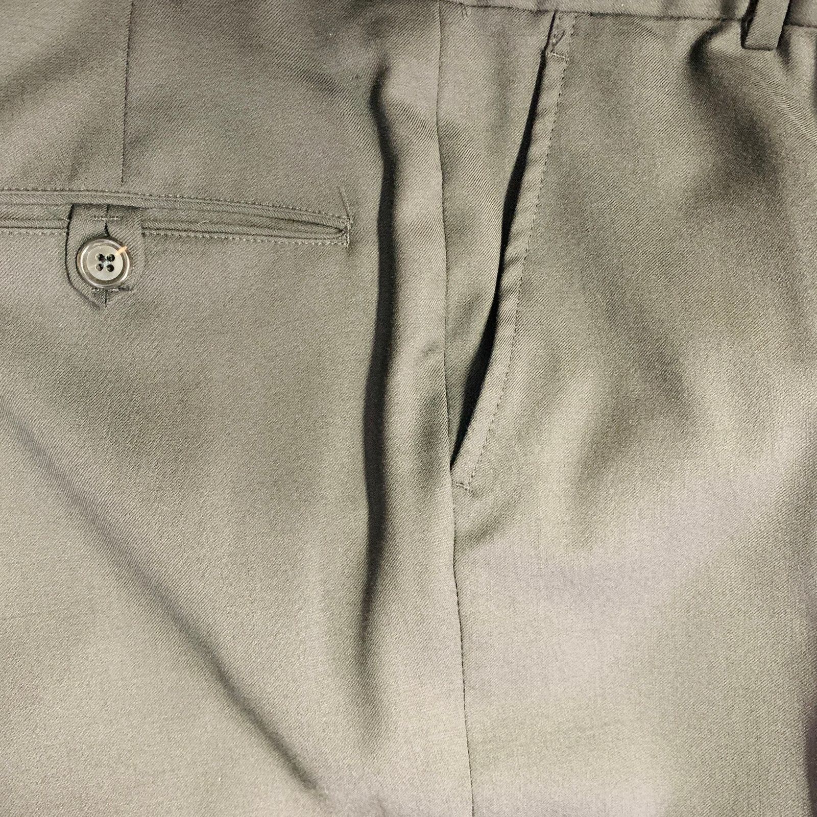Band Of Outsiders BAND OF OUTSIDERS Size XS Black Twill Wool Notch Lapel Suit Size 36S - 15 Thumbnail