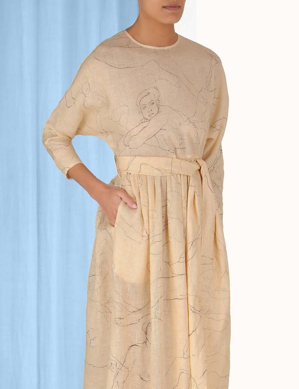 Zimmermann oc11z0225 Luminosity Tie Midi Dress in Light Peach Size L / US 10 / IT 46 - 5 Thumbnail