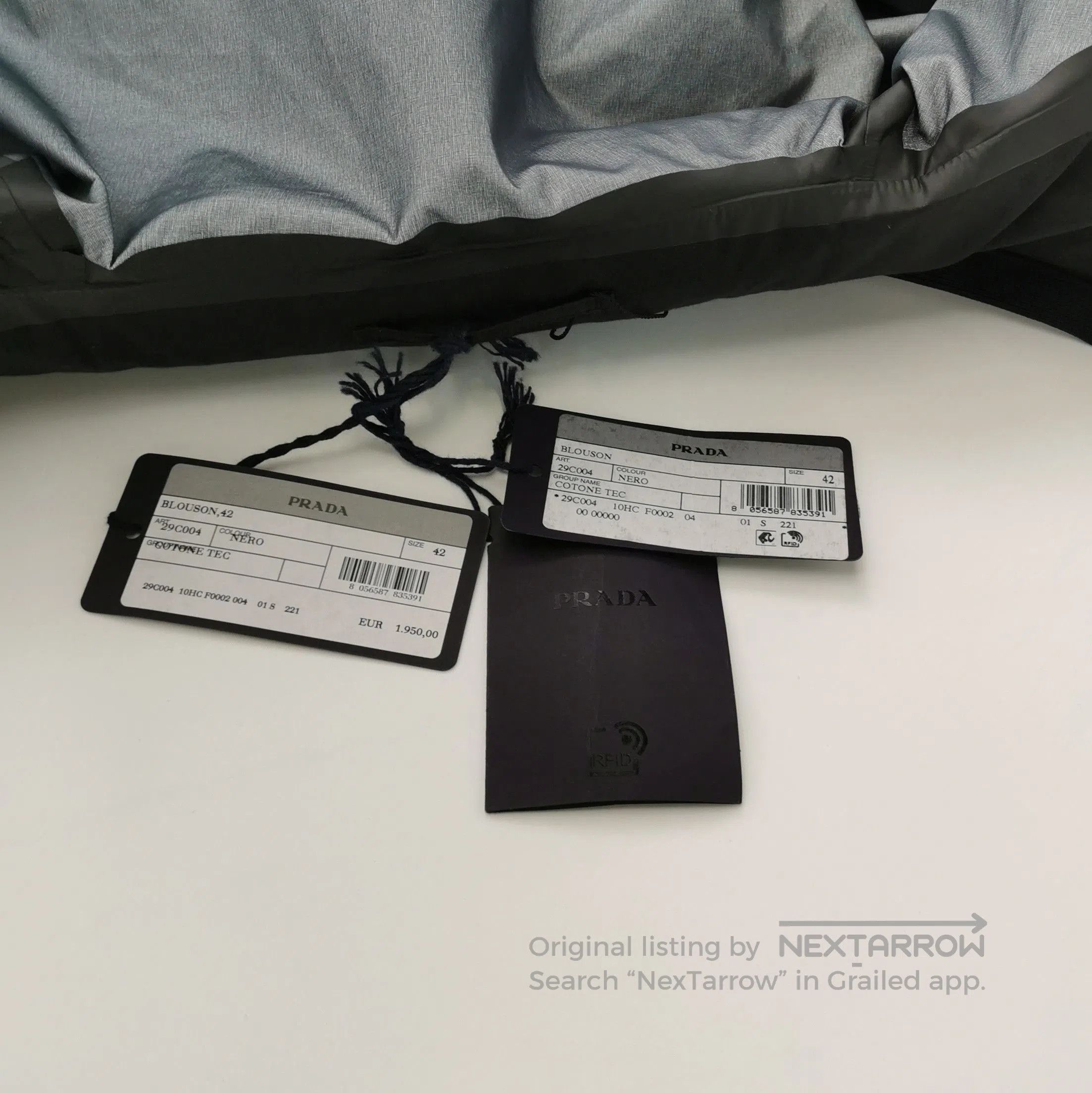 Prada Prada Black Cotton Triangle Logo Jacket . Size US L / EU 52-54 / 3 - 1 Thumbnail